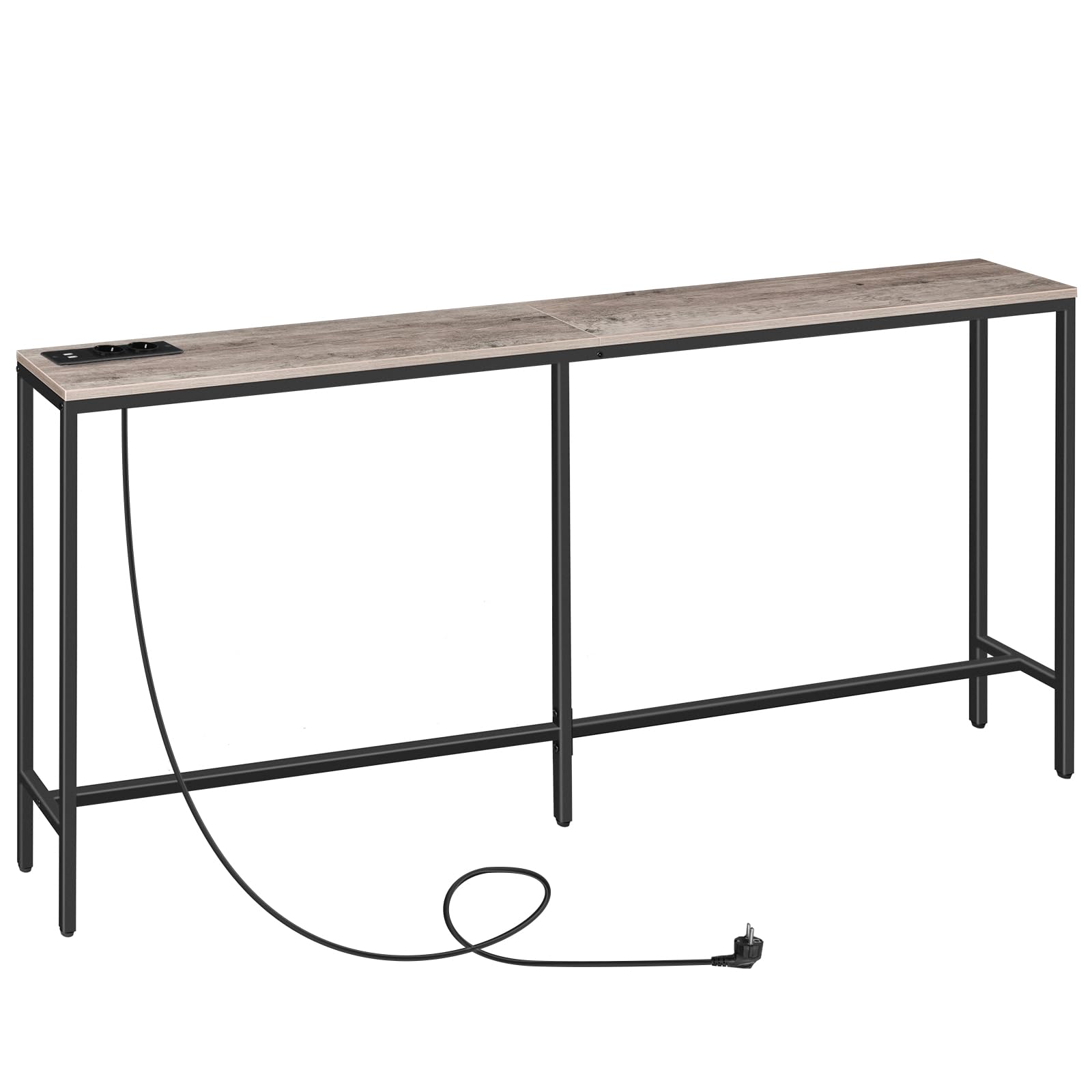 Mahancris Tavolino Console Industriale 200cm con USB