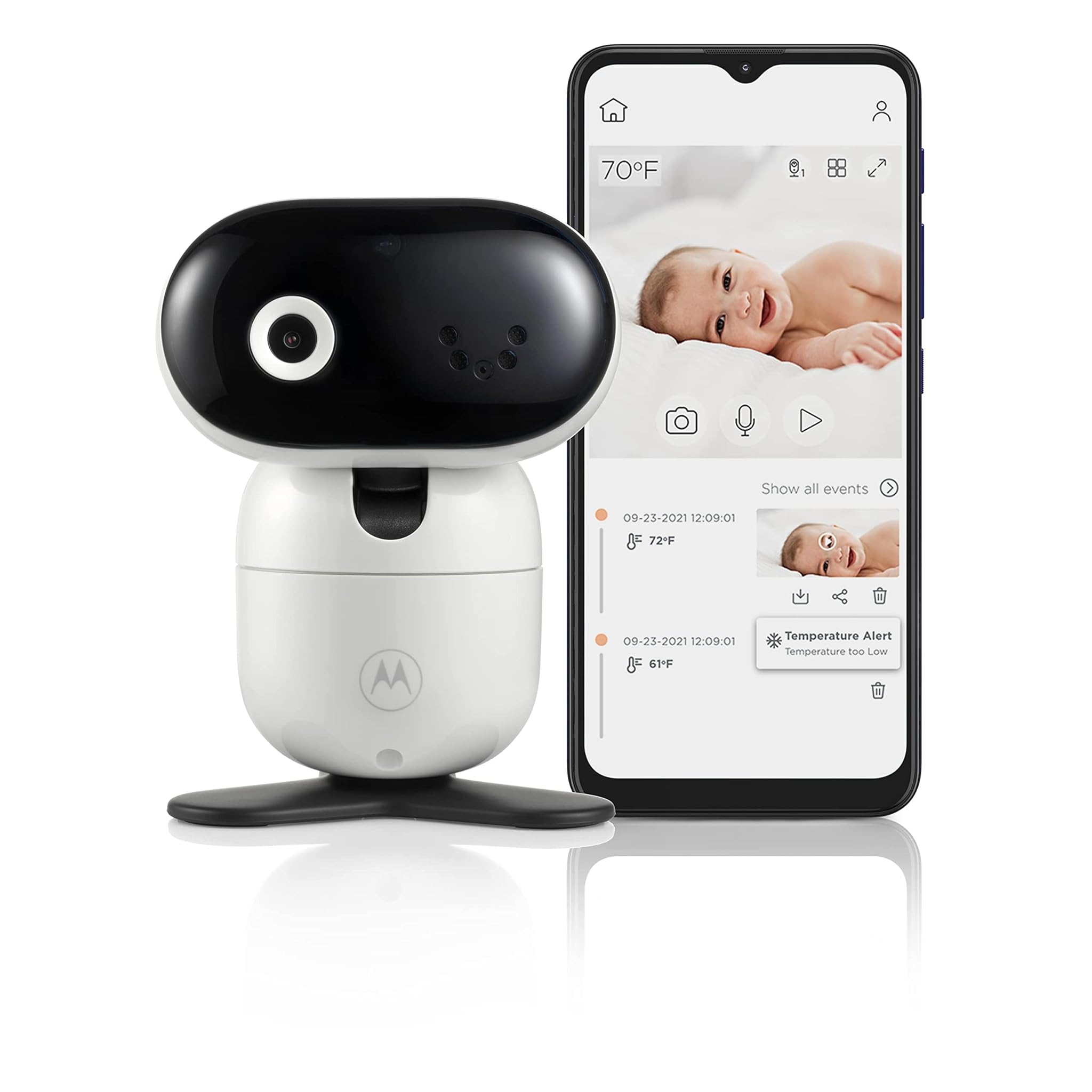 Motorola Nursery PIP1010 Baby Monitor con Telecamera, Bianco