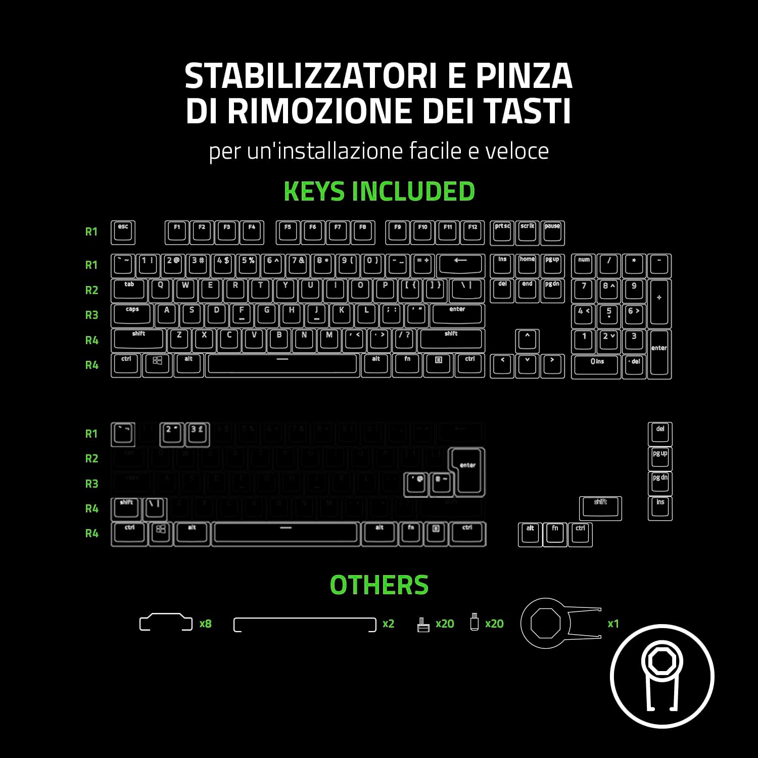 Razer Phantom Kit di Upgrade Tasti Stealth, Bianco - immagine 6
