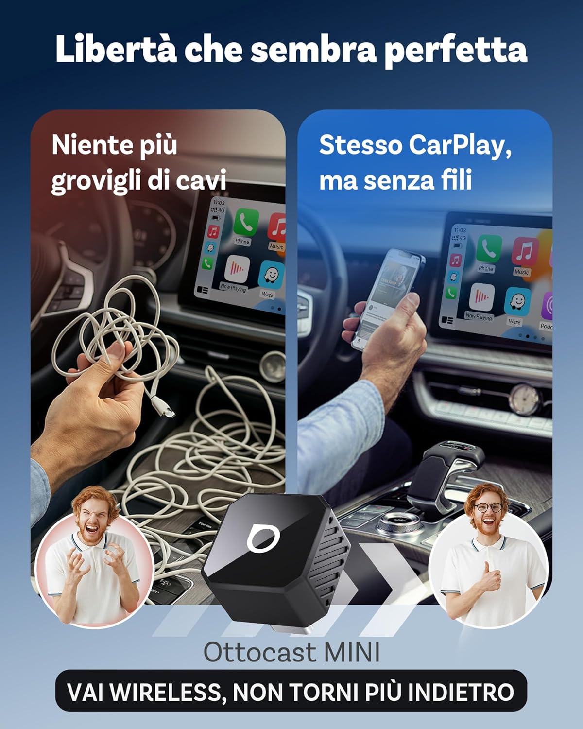 Ottocast Mini Pot - Adattatore Wireless CarPlay & Android Auto - immagine 7