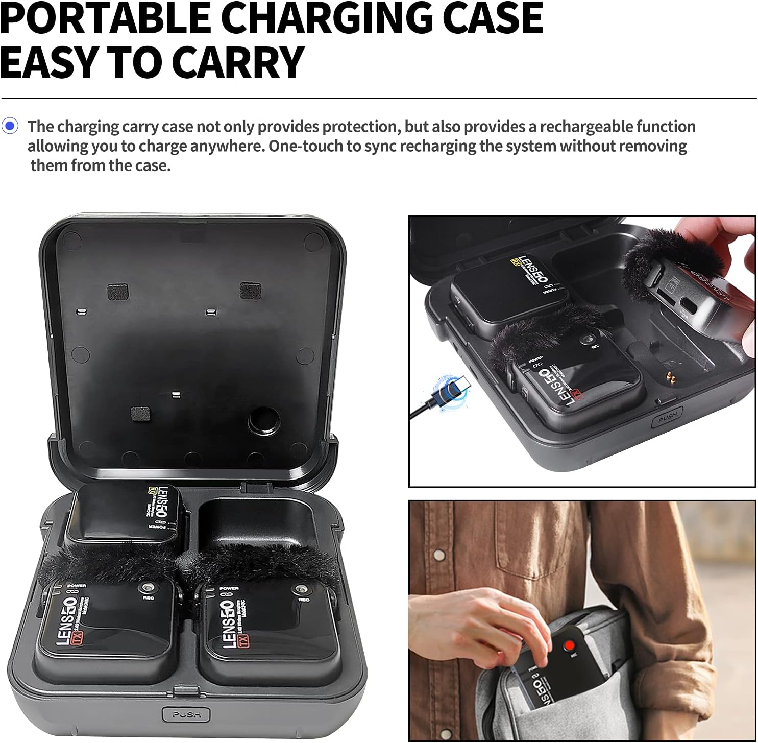 Lensgo 348C Microfono Lavalier Wireless 2.4G - immagine 5