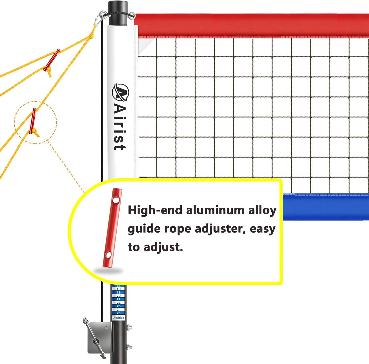 Airist Rete da Pallavolo Esterni con Pali in Alluminio - immagine 5