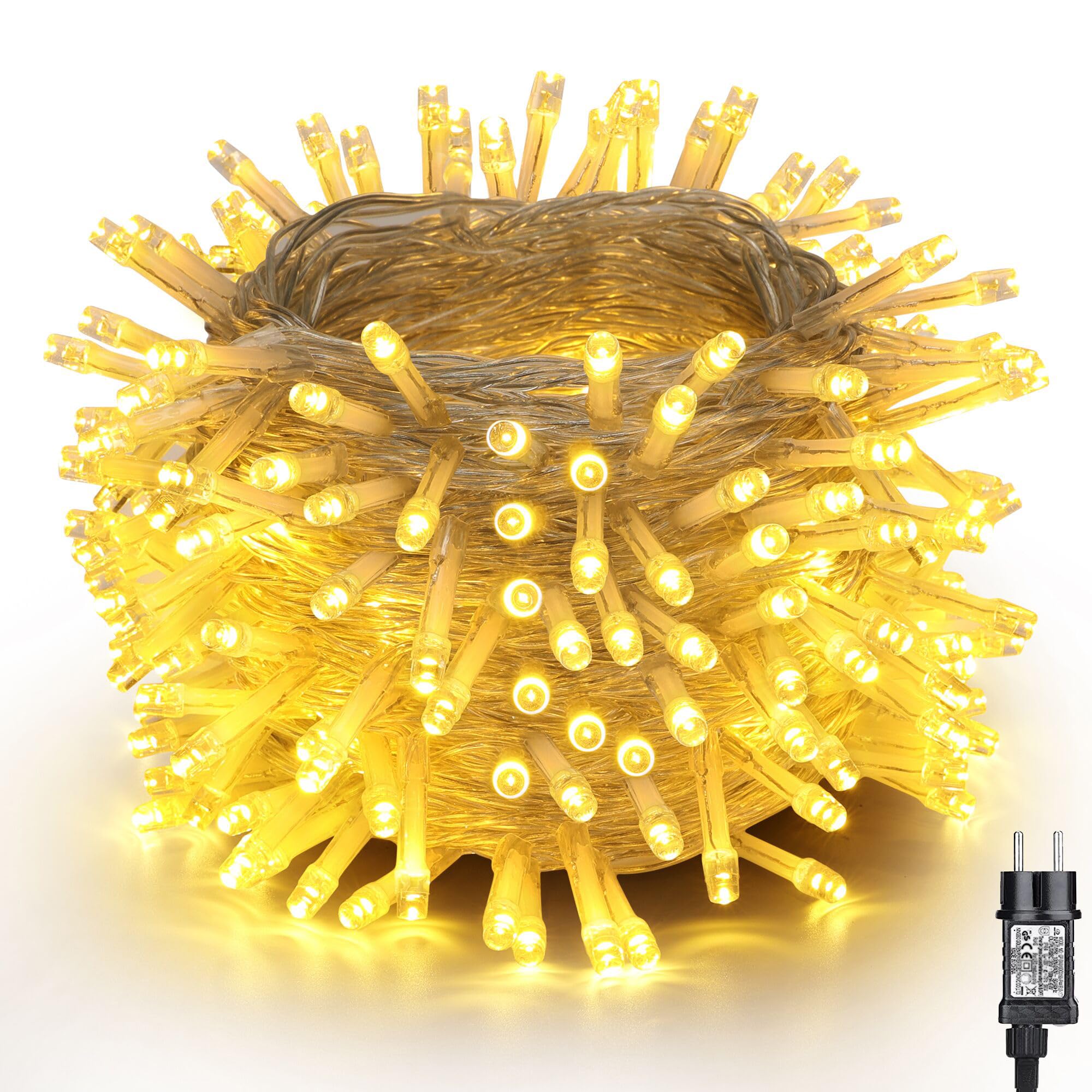 Luci Albero di Natale Bianco Caldo 20M 200LED