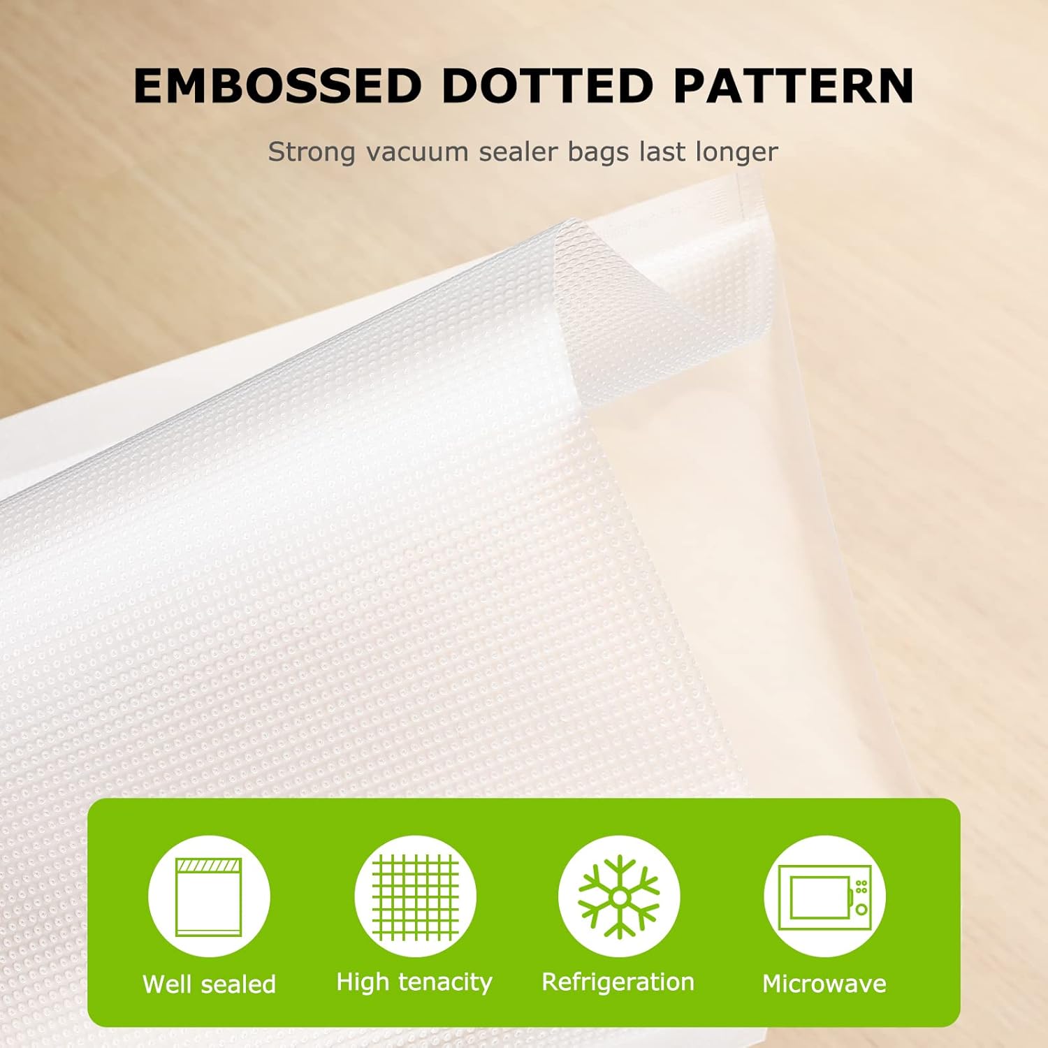 Bonsenkitchen Sacchetti Sottovuoto per Alimenti 100 Buste - immagine 2