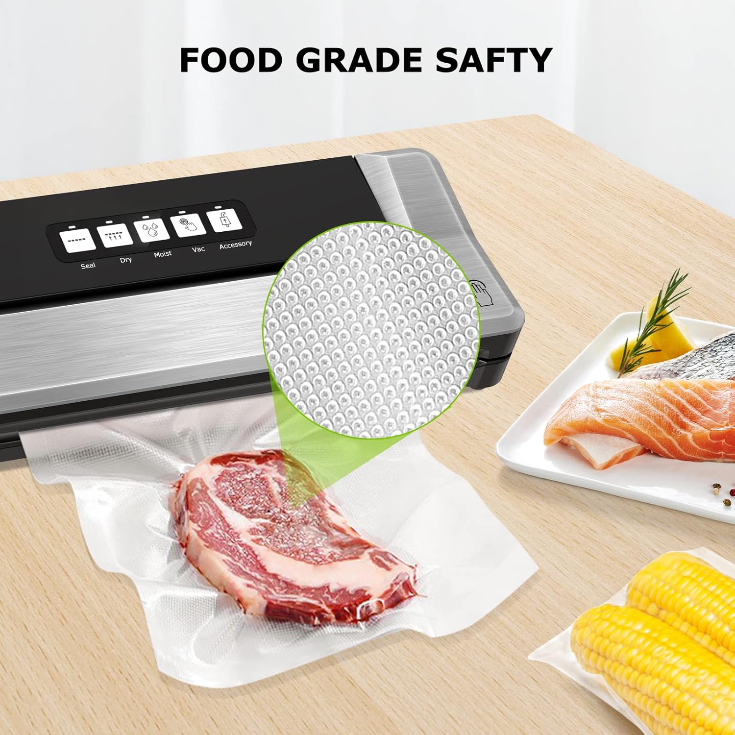 Bonsenkitchen Sacchetti Sottovuoto per Alimenti 100 Buste - immagine 4