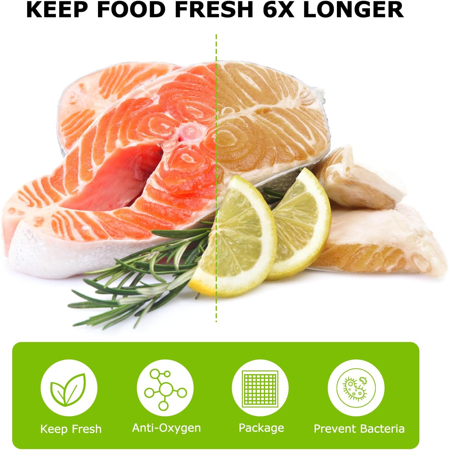 Bonsenkitchen Sacchetti Sottovuoto per Alimenti 100 Buste - immagine 5