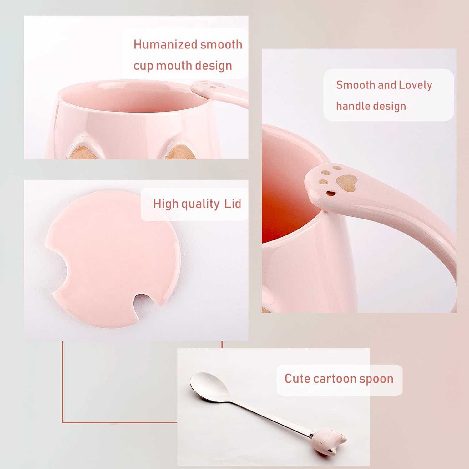 Dongshangift Tazza per Gatti in Ceramica Set 3 pz - immagine 6