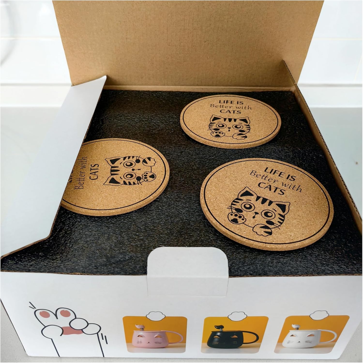 Dongshangift Tazza per Gatti in Ceramica Set 3 pz - immagine 7
