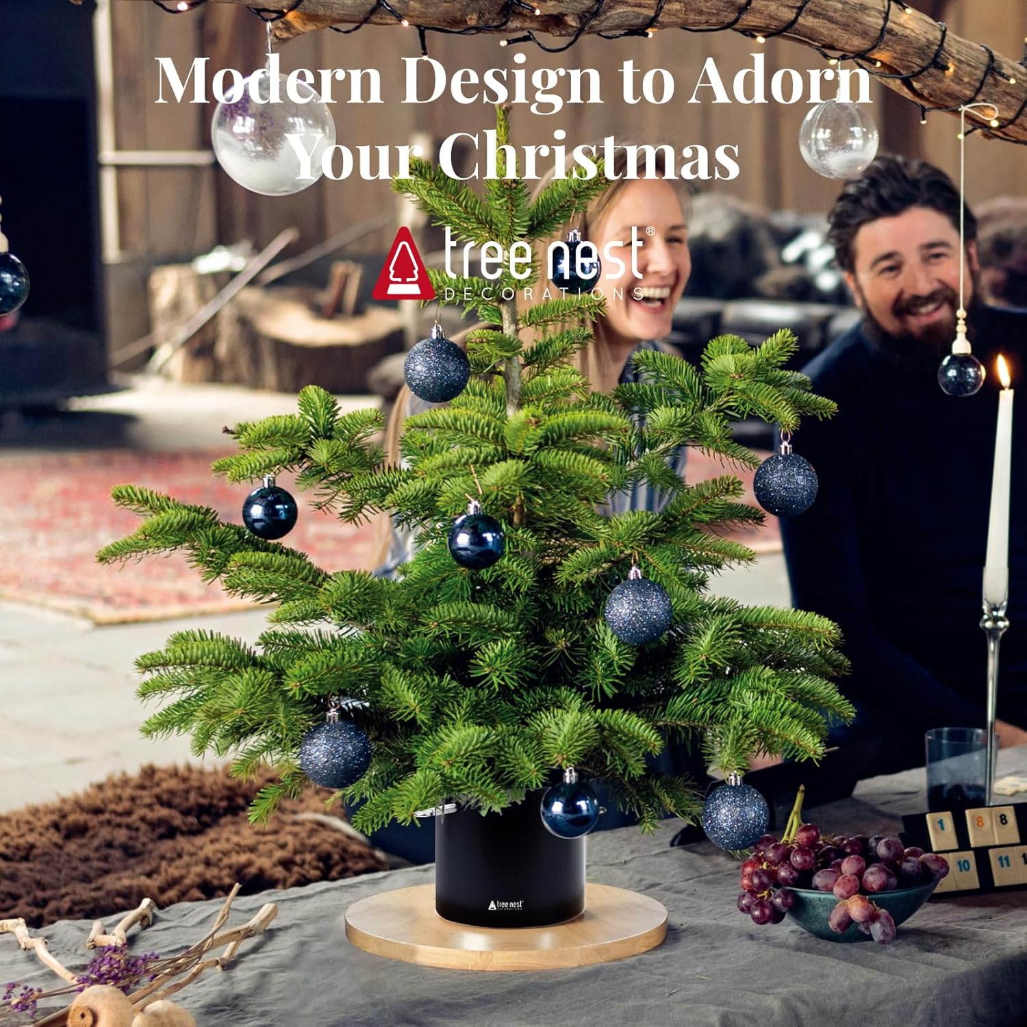 Tree Nest Base per Albero di Natale con Serbatoio, Nero - immagine 2