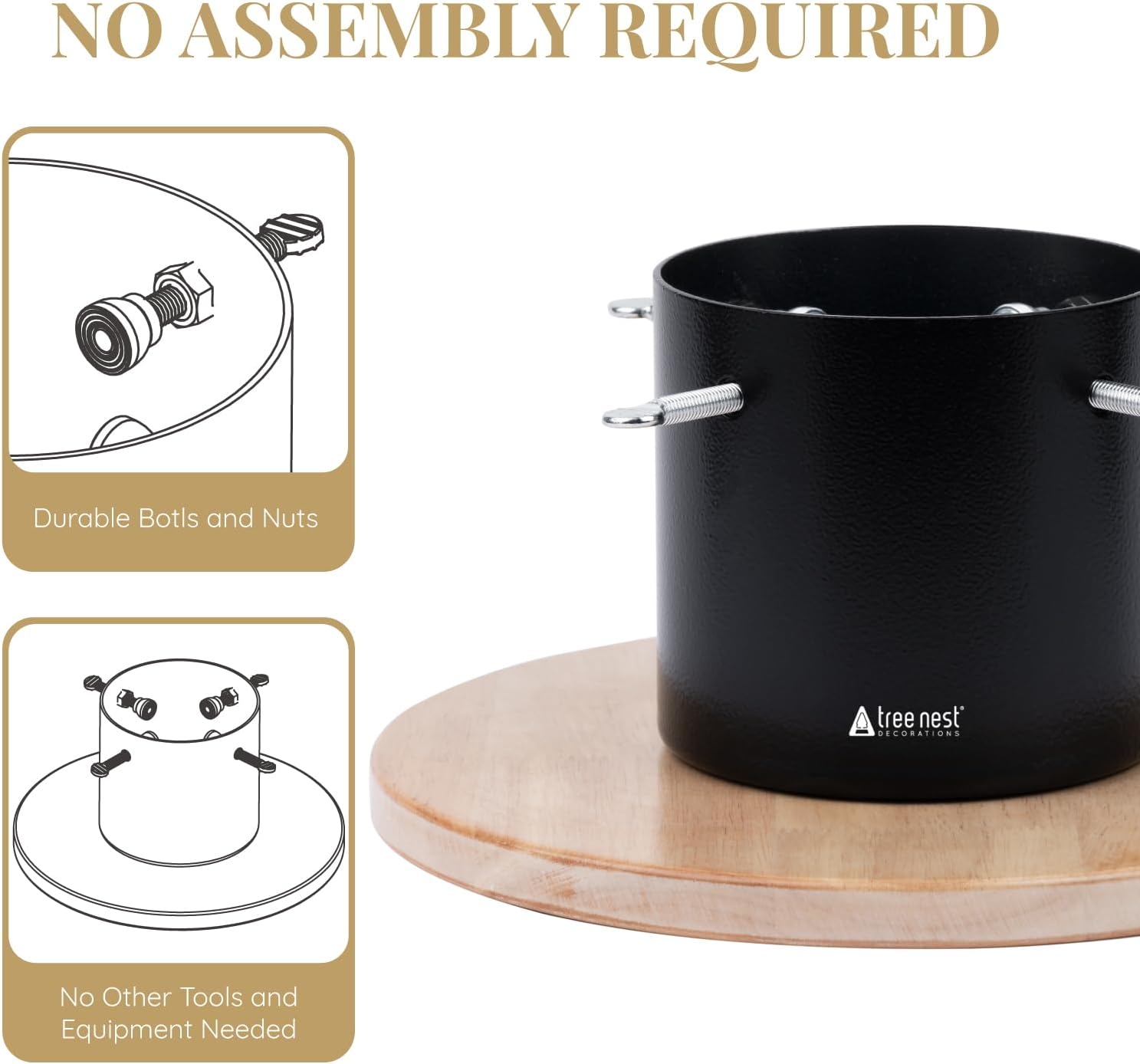 Tree Nest Base per Albero di Natale con Serbatoio, Nero - immagine 4