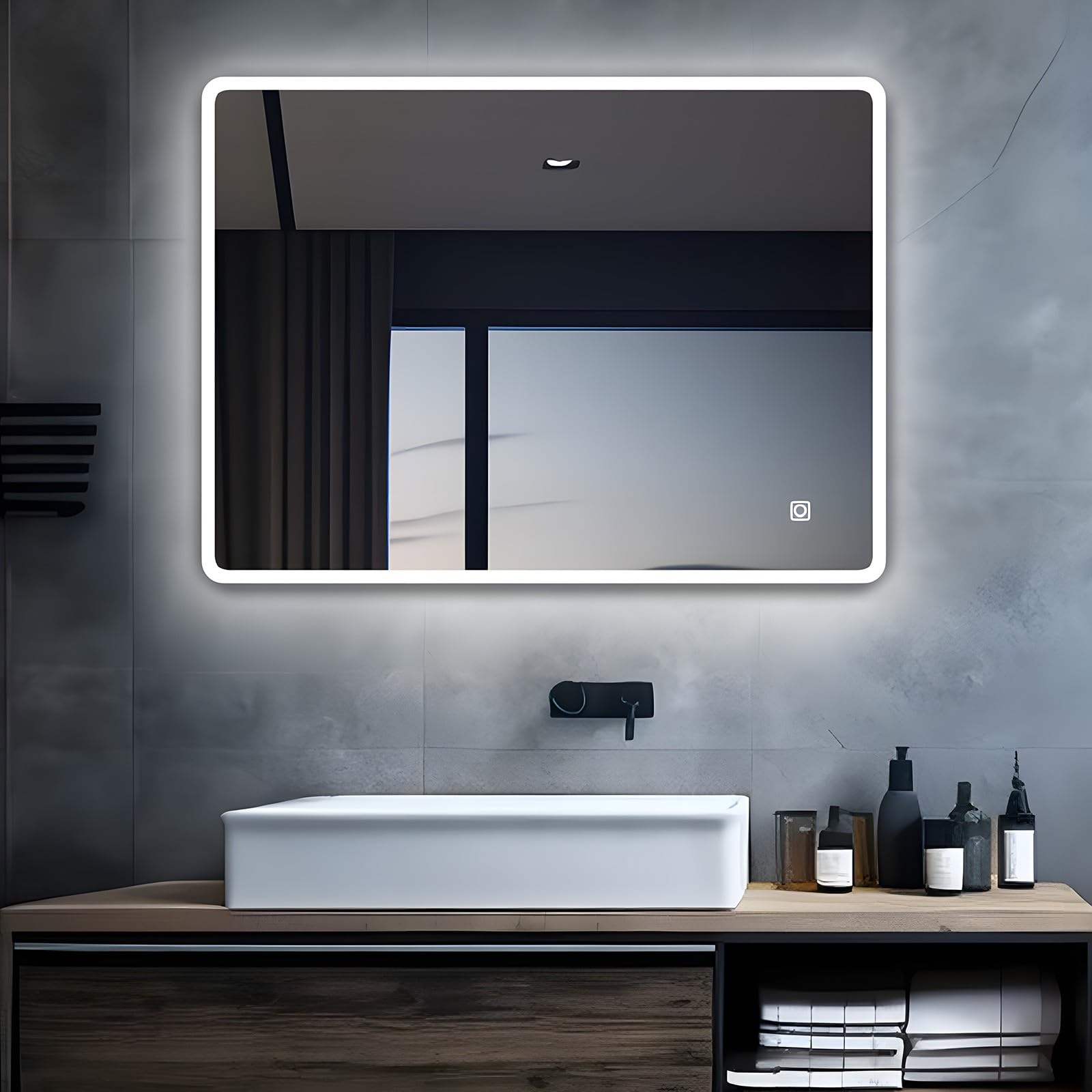 Miqu Specchio da Bagno a LED 120x70 cm