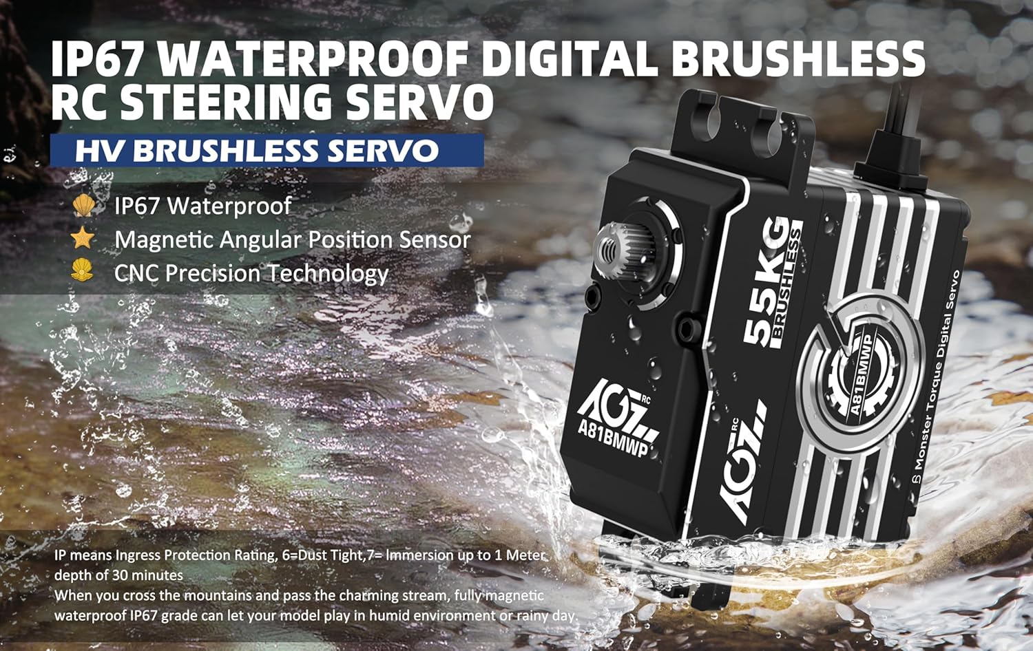 AGFRC Servo-motore RC Impermeabile 55KG Coppia Elevata - immagine 6