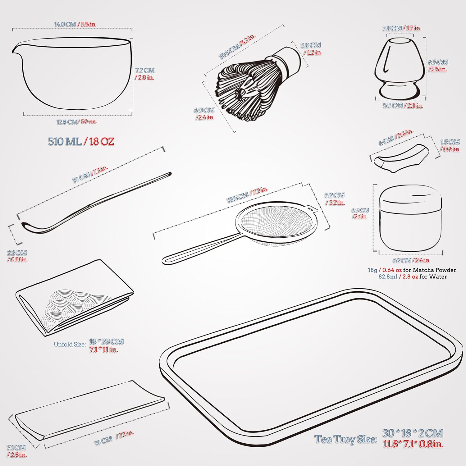 Teanagoo Set Cerimonia Matcha con Vassoio, Dk.Grey - immagine 7