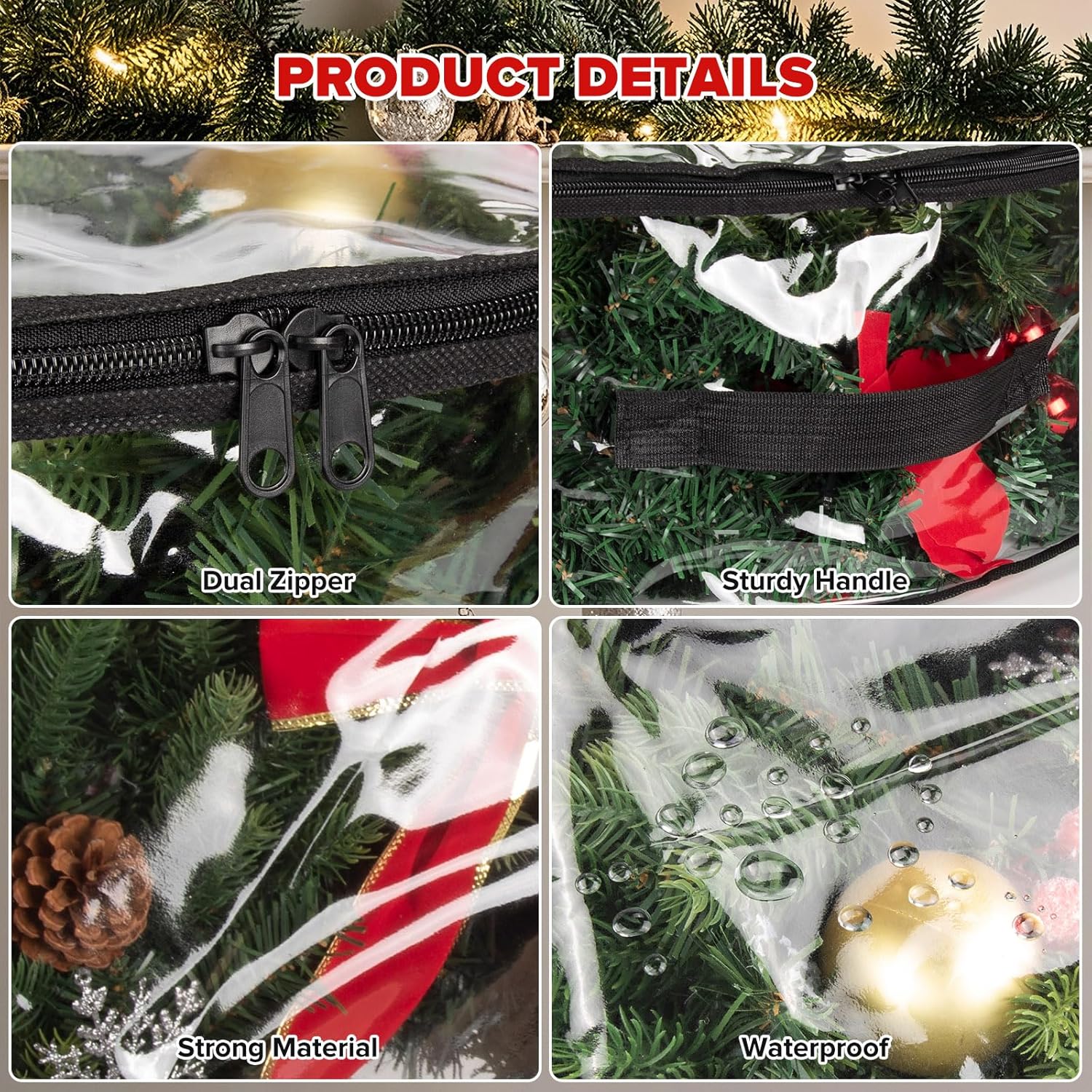 3 Sacchetti Trasparenti per Ghirlande Natalizie - immagine 3
