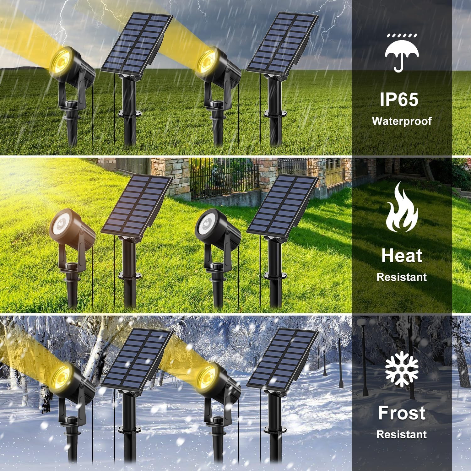 Natpow Faretti Solari a LED da Esterno 2 Pezzi - immagine 2