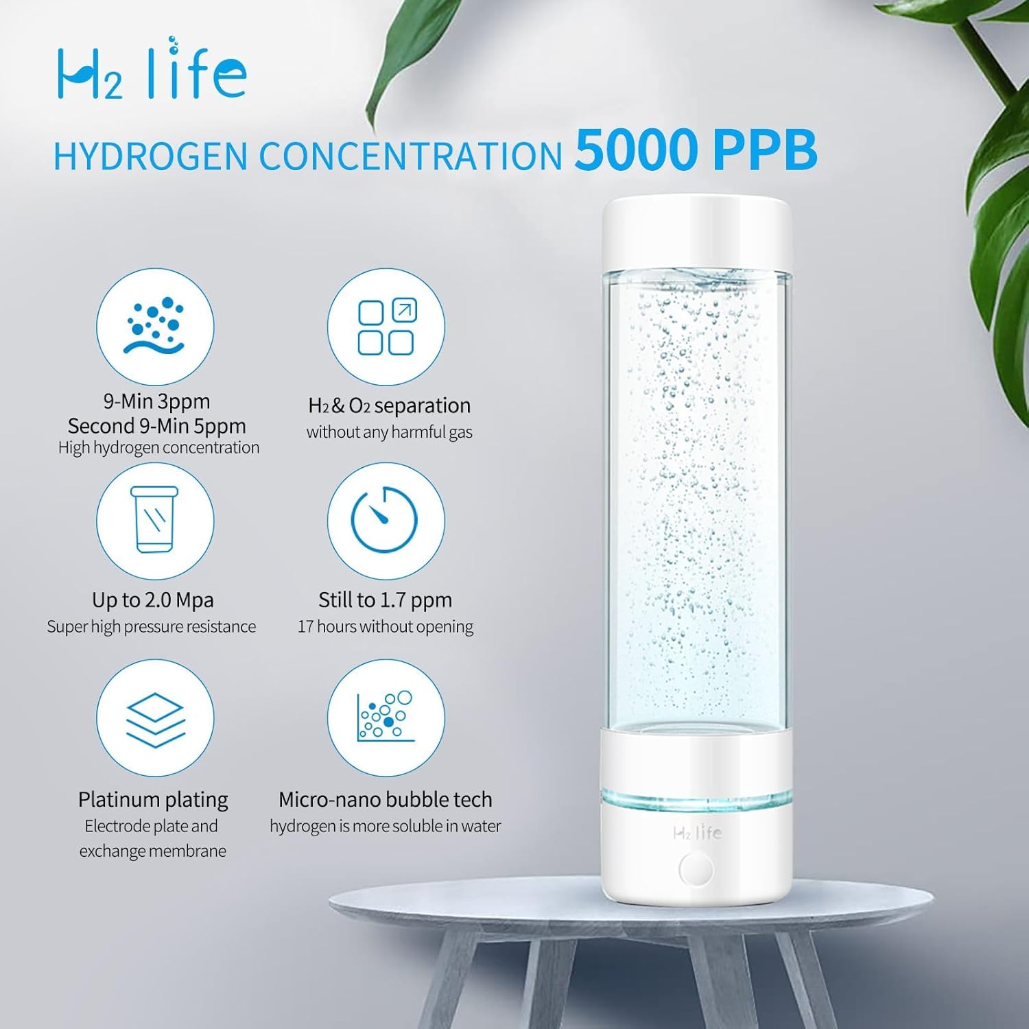 H2 Life Hydrogen Water Generator - Borraccia Professionale - immagine 2