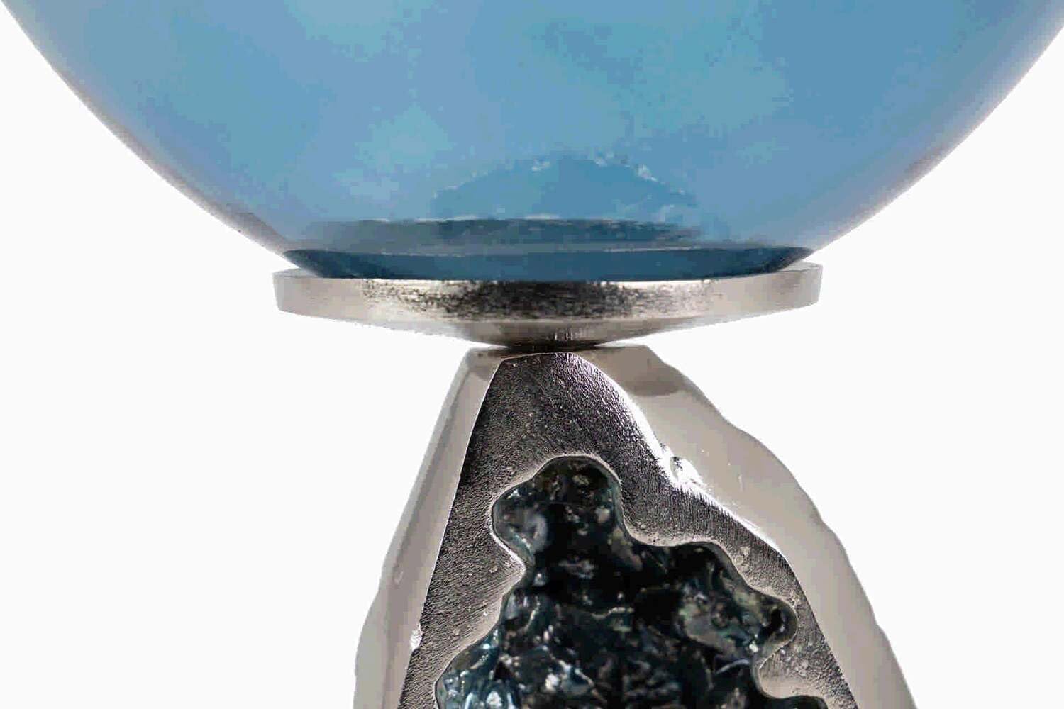 JARRON CRISTAL/ALUMINIO NICKEL 19x19x82 CM - immagine 2