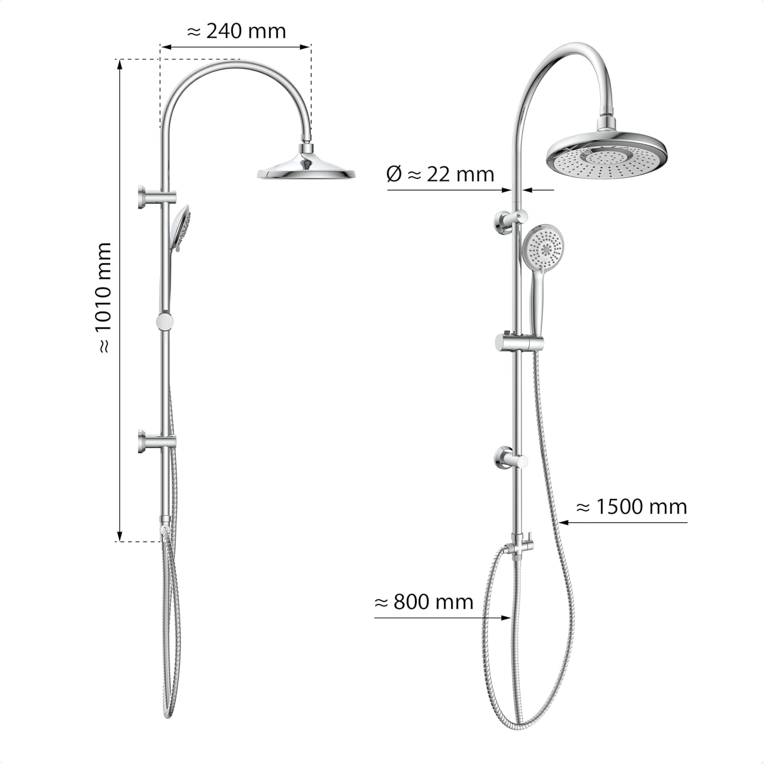 Eisl PIOGGIA D'ESTATE DX1005CS-A Colonna Doccia - immagine 6
