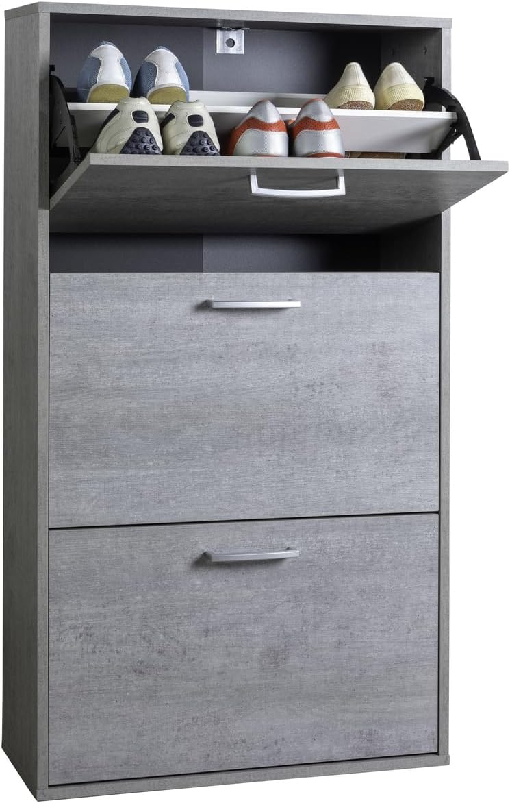 Composad Scarpiera FLOW 3 Ante Doppia Profondità, Grigio Cemento - immagine 4