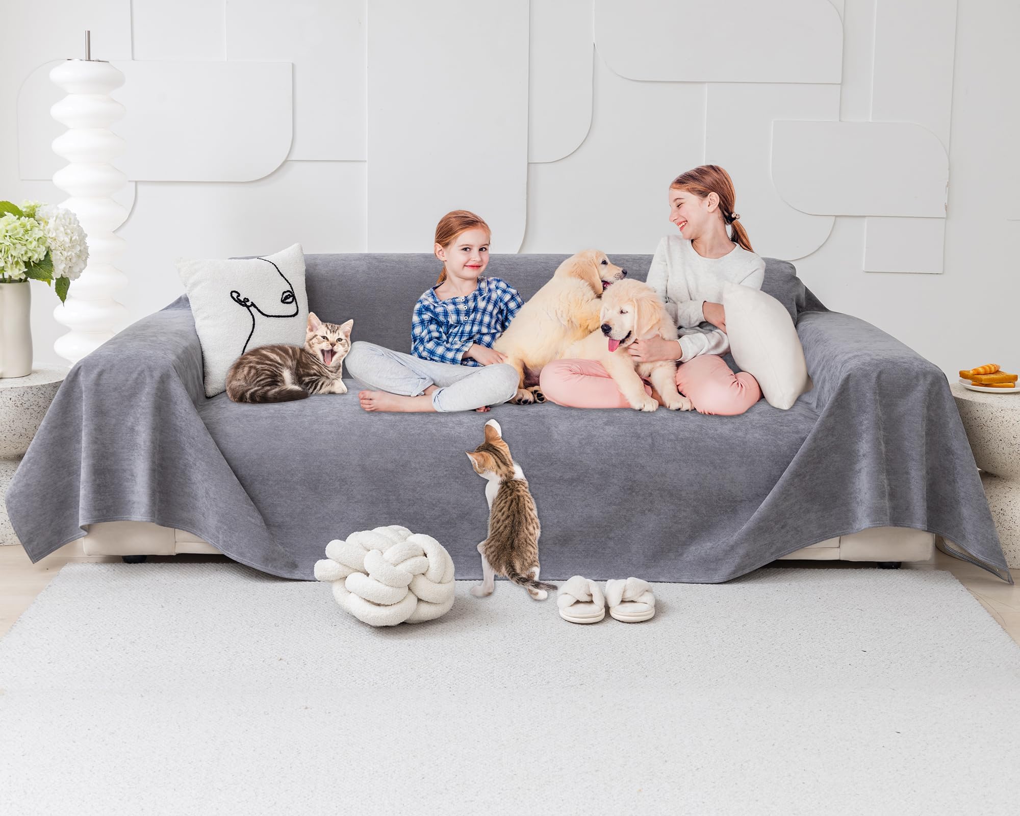 Loiion Copridivano Impermeabile Antigraffio 380x180cm, Grigio