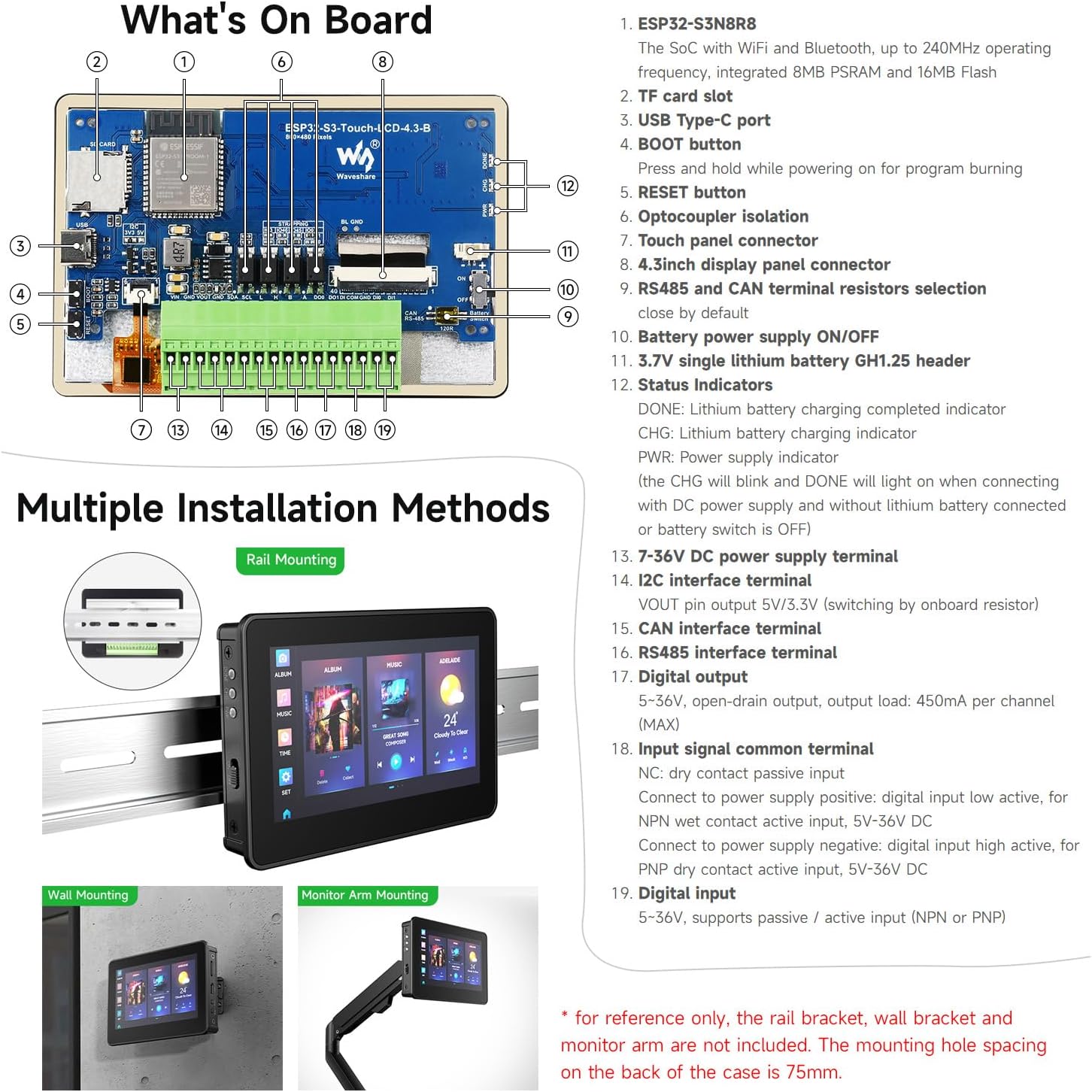 Waveshare ESP32-S3 Display Touch Capacitivo 4.3inch - immagine 7