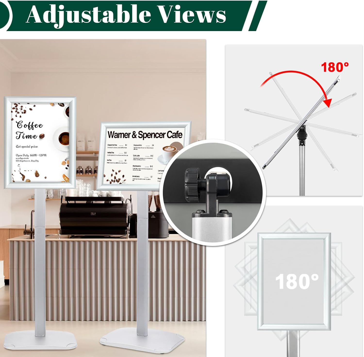 Supporto per Poster A3 da Pavimento, Argento - immagine 3