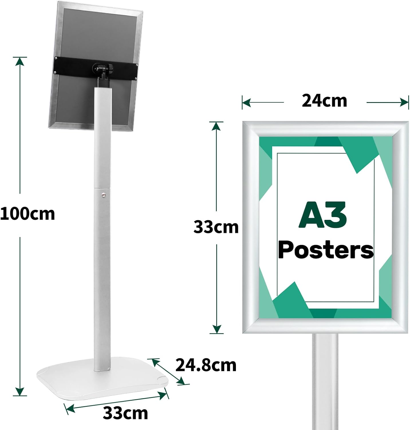 Supporto per Poster A3 da Pavimento, Argento - immagine 5