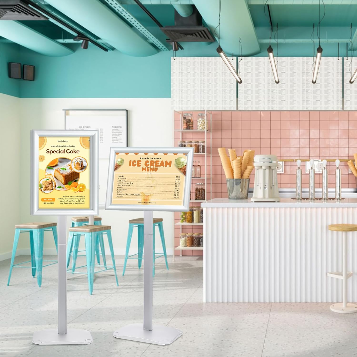 Supporto per Poster A3 da Pavimento, Argento - immagine 6