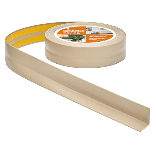 Quest Battiscopa Morbido Adesivo PVC 30x30mm, Beige 25m