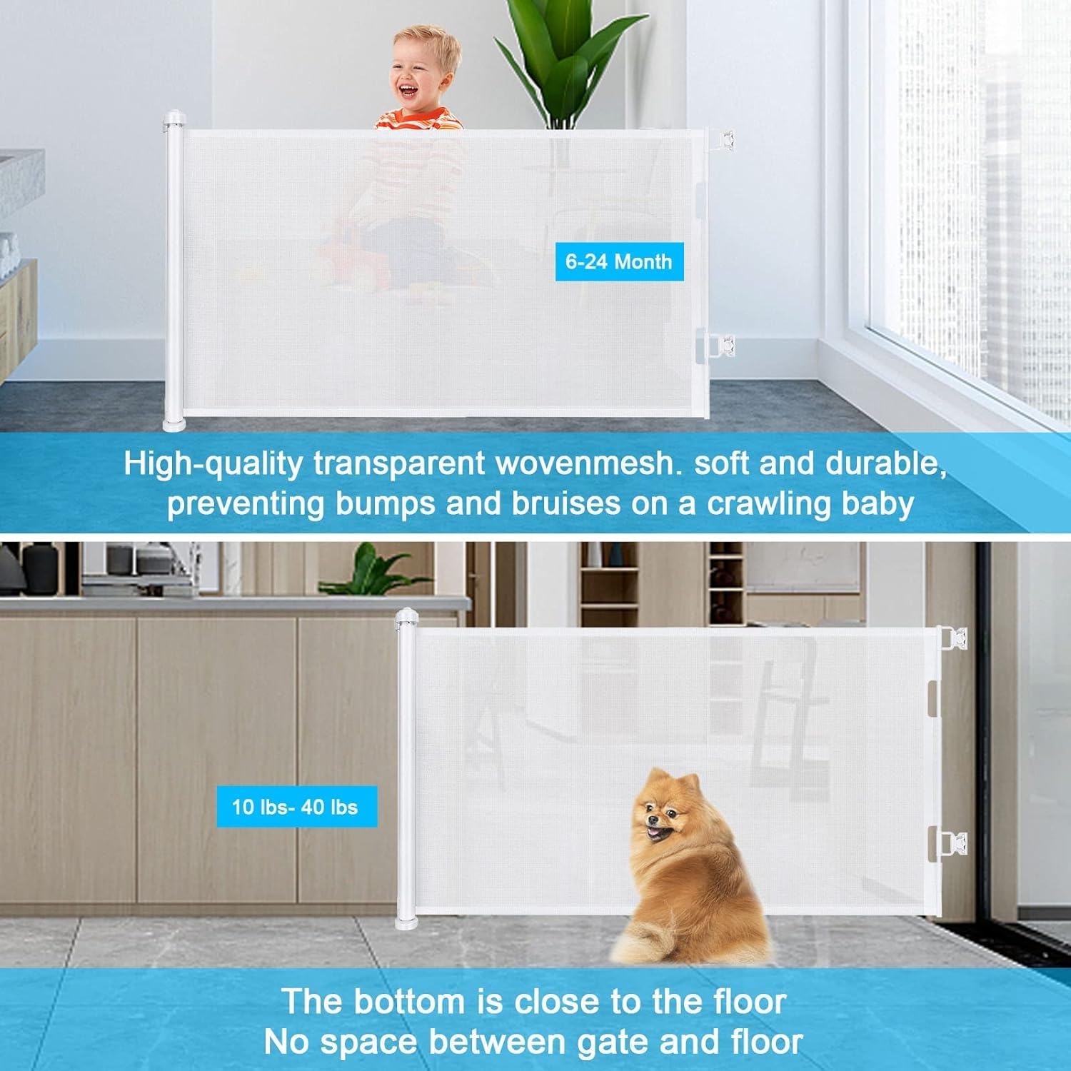 Cancelletto Estensibile per Scale 0-150 cm, Bianco - immagine 3