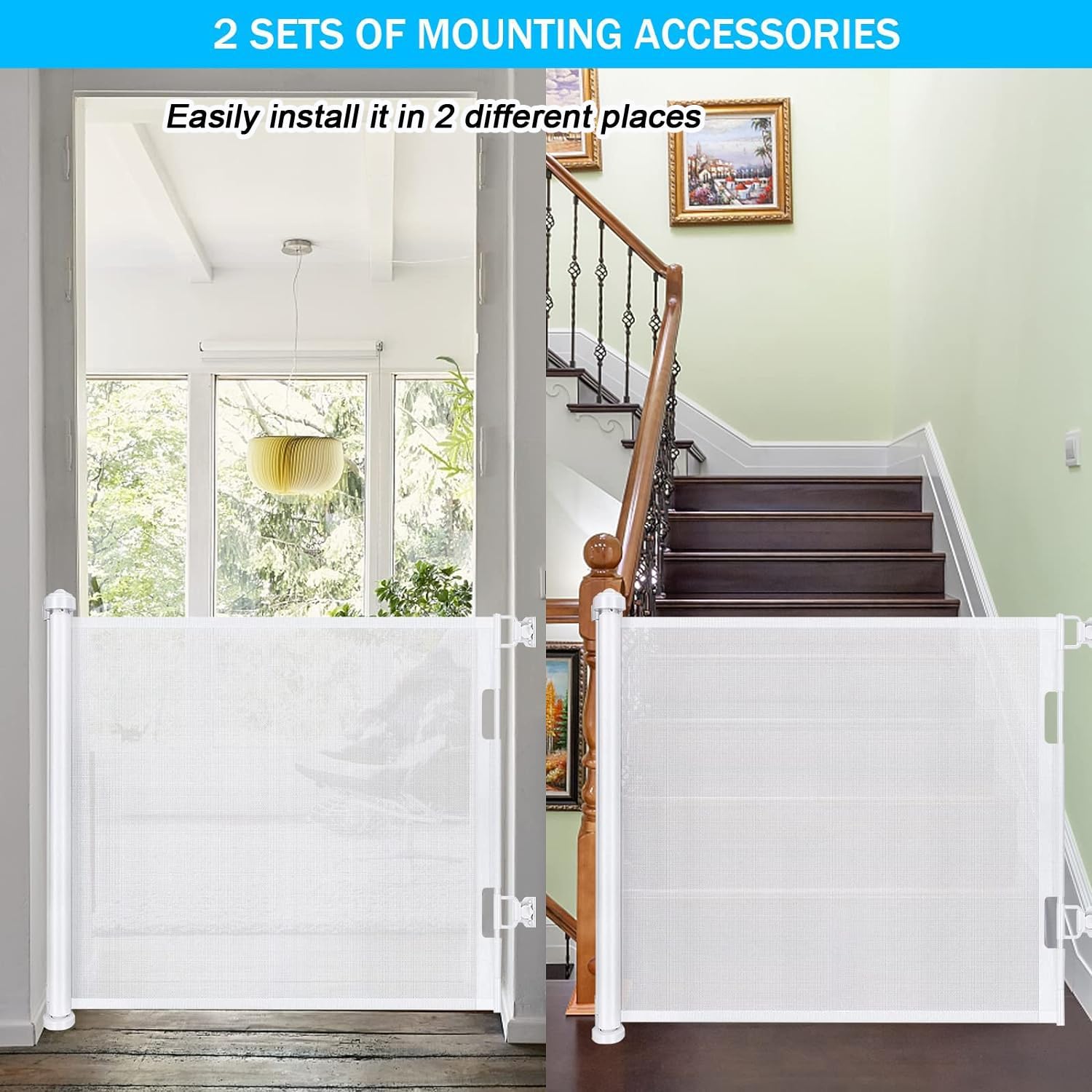 Cancelletto Estensibile per Scale 0-150 cm, Bianco - immagine 5