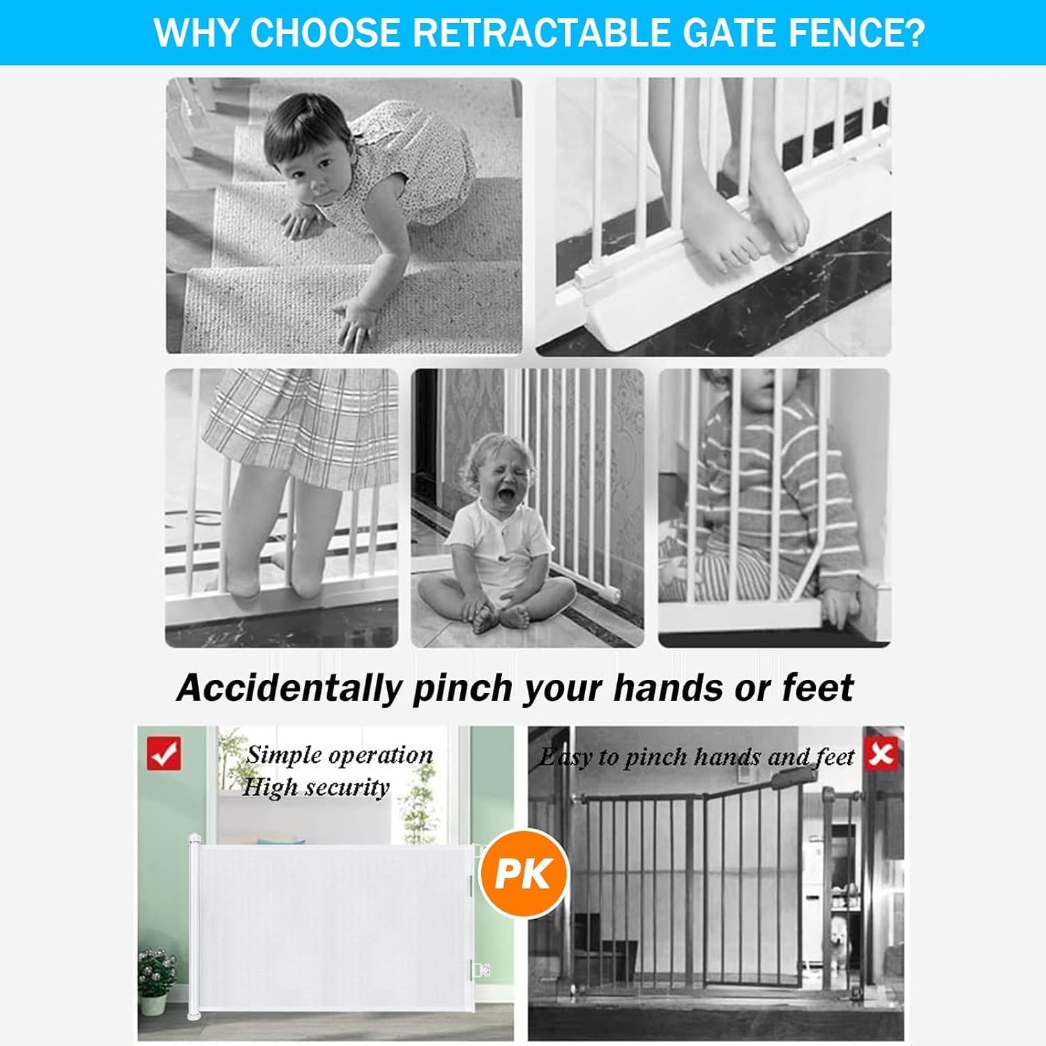 Cancelletto Estensibile per Scale 0-150 cm, Bianco - immagine 6