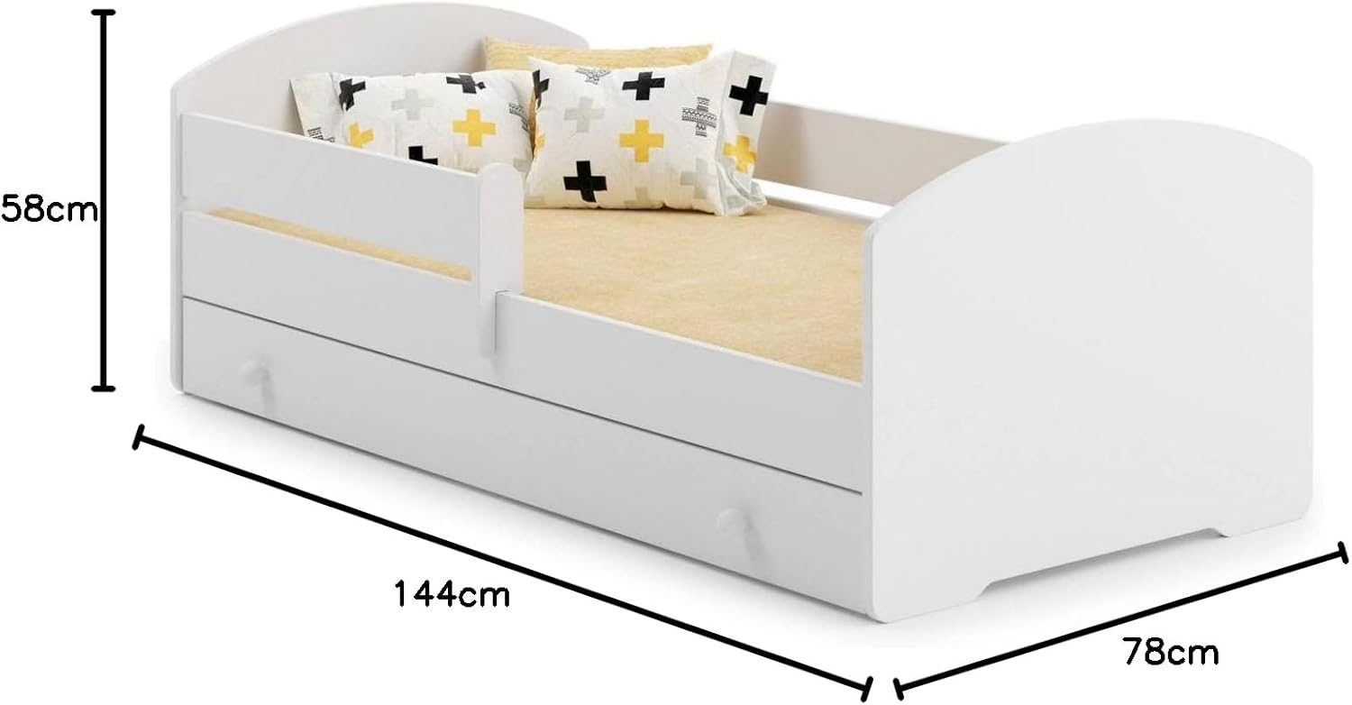 Dmora Letto Singolo per Bambini - Bianco, Small - immagine 2