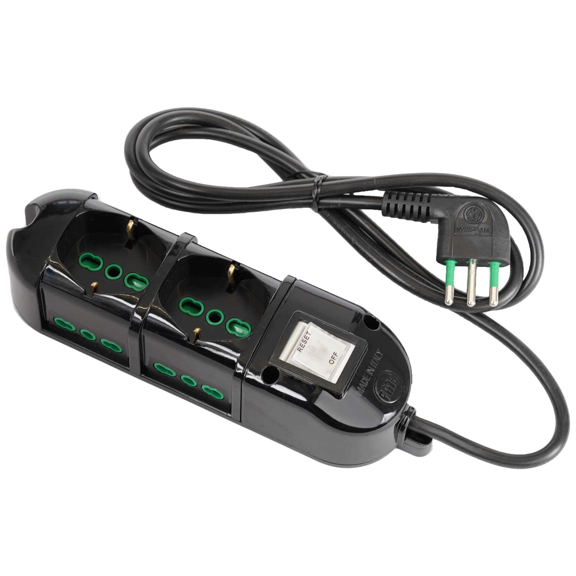 Fanton 481134-B Multipresa Elettrica 6 Posti, Nero