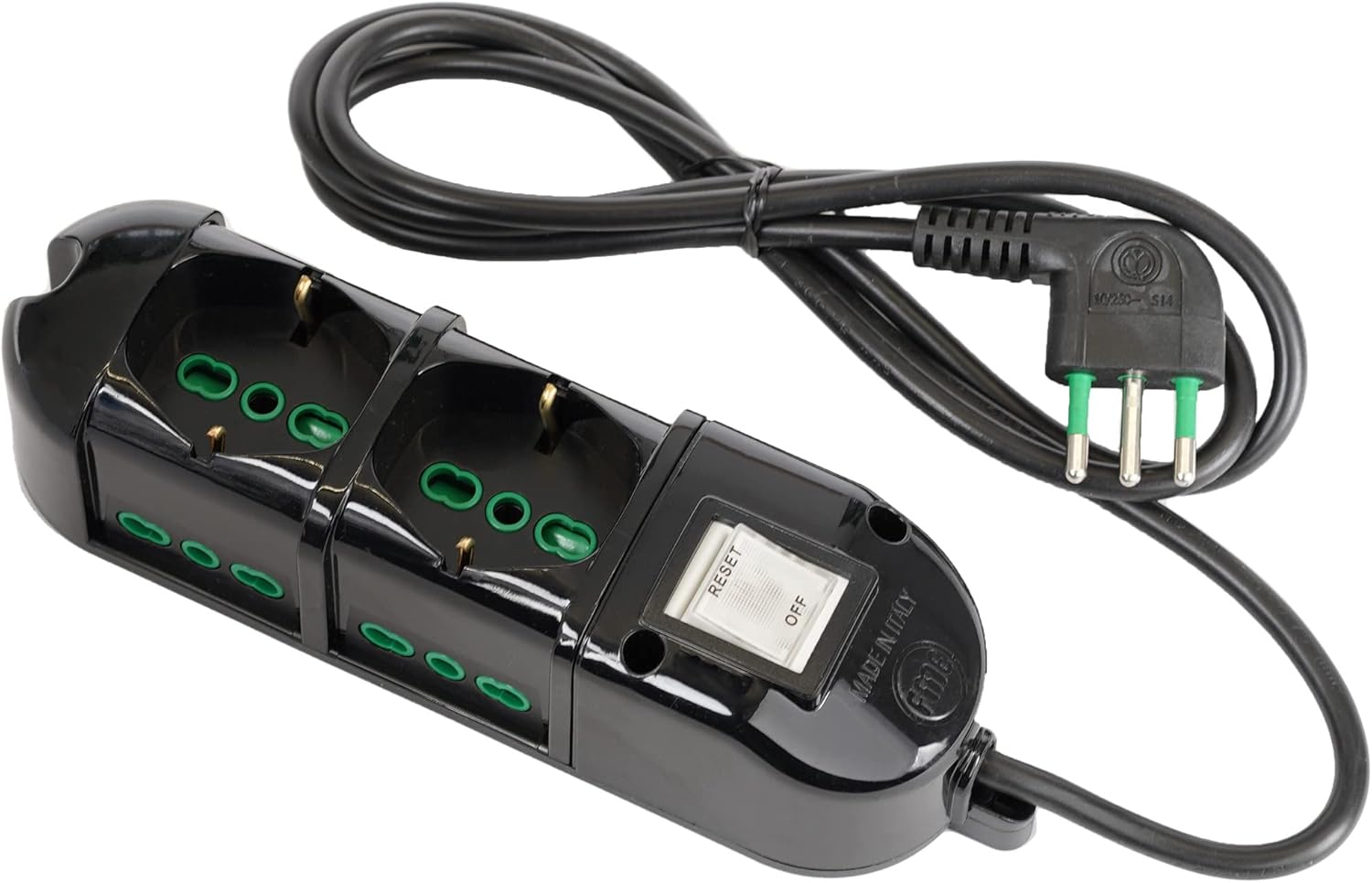 Fanton 481134-B Multipresa Elettrica 6 Posti, Nero - immagine 1