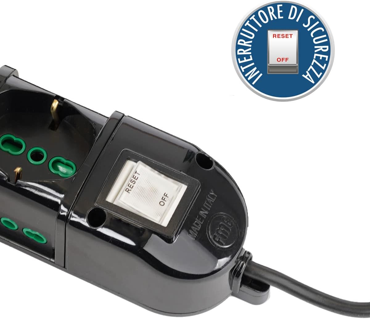 Fanton 481134-B Multipresa Elettrica 6 Posti, Nero - immagine 8