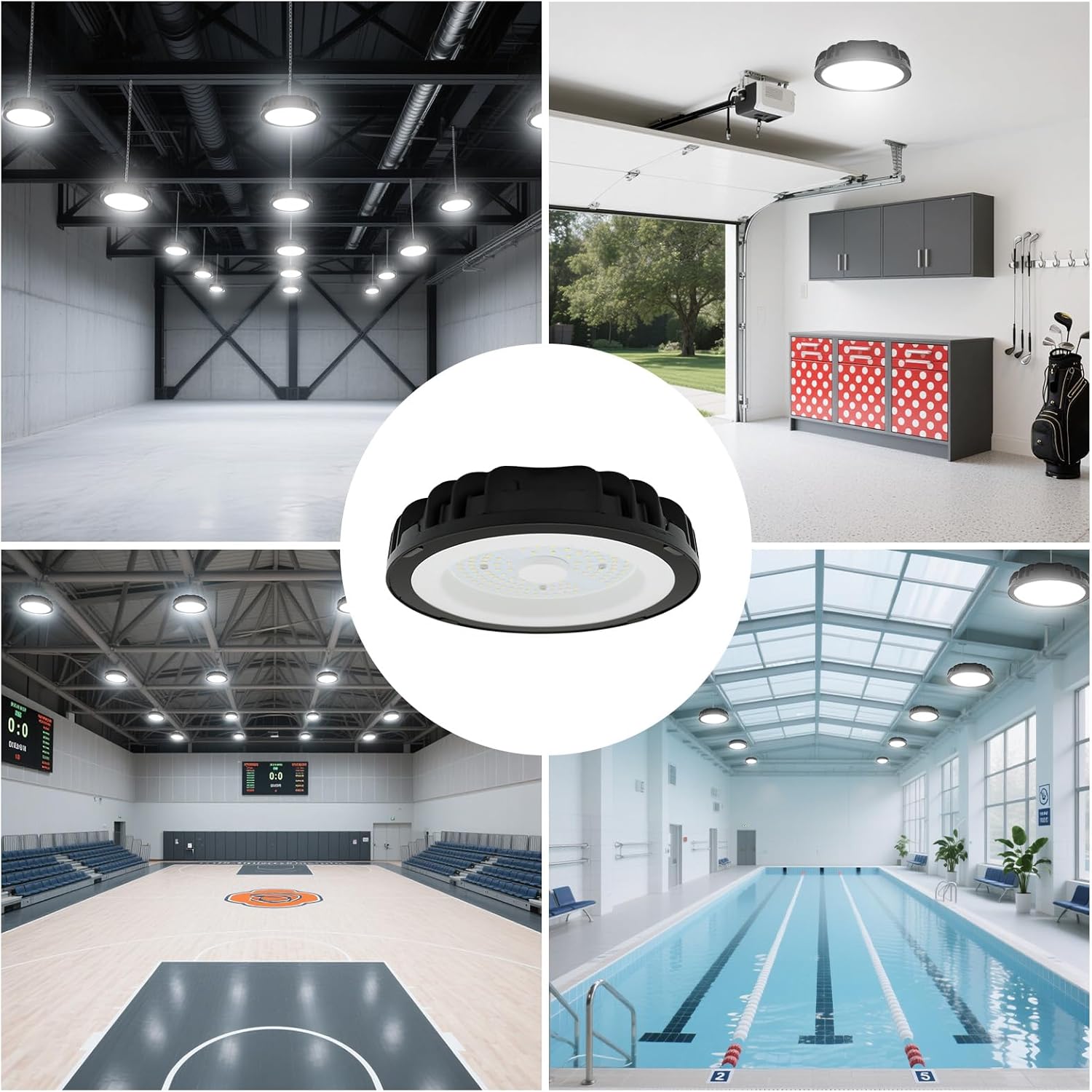 Lampada Industriale LED UFO 100W 12000LM, Bianco Freddo - immagine 6