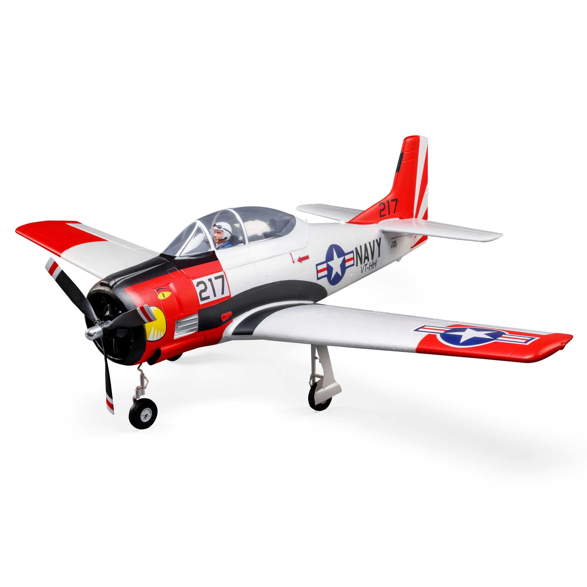 E-Flite-T-28 Trojan 1.2m PNP with Smart RC Flugzeug, Multicolore, EFL18375