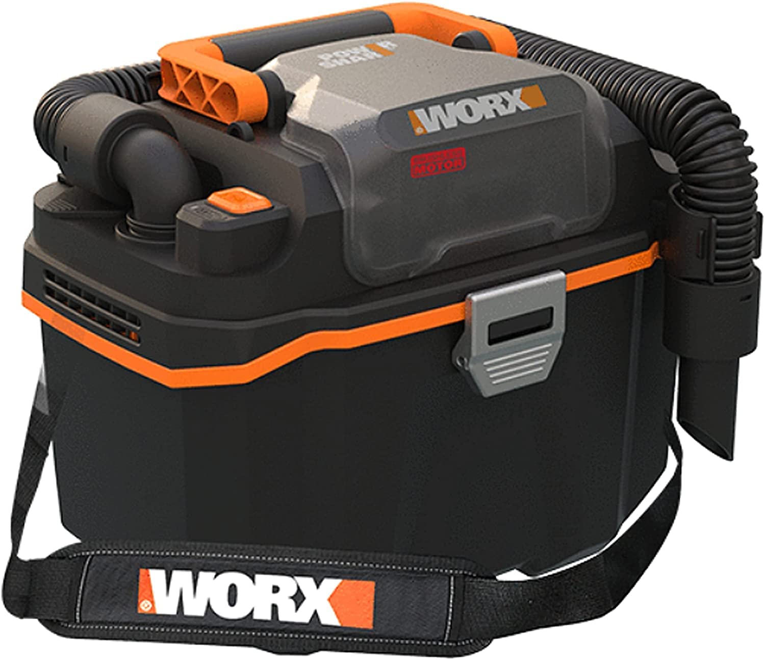Worx WX031.9 Aspirapolvere a Batteria Portatile, Nero/Arancione