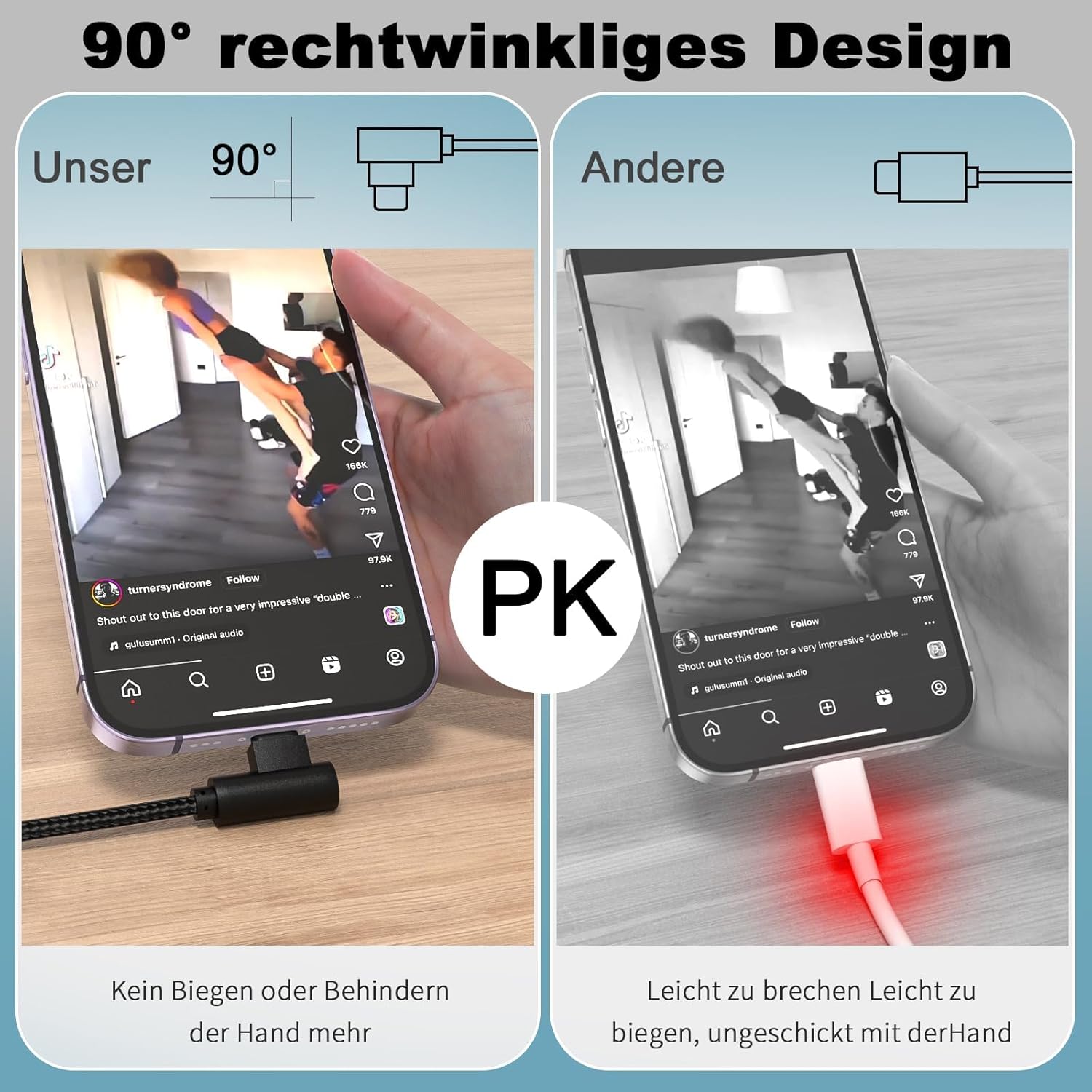 Anseip Cavo Ricarica Lightning Corto 0,3M (2 Pezzi) - immagine 2