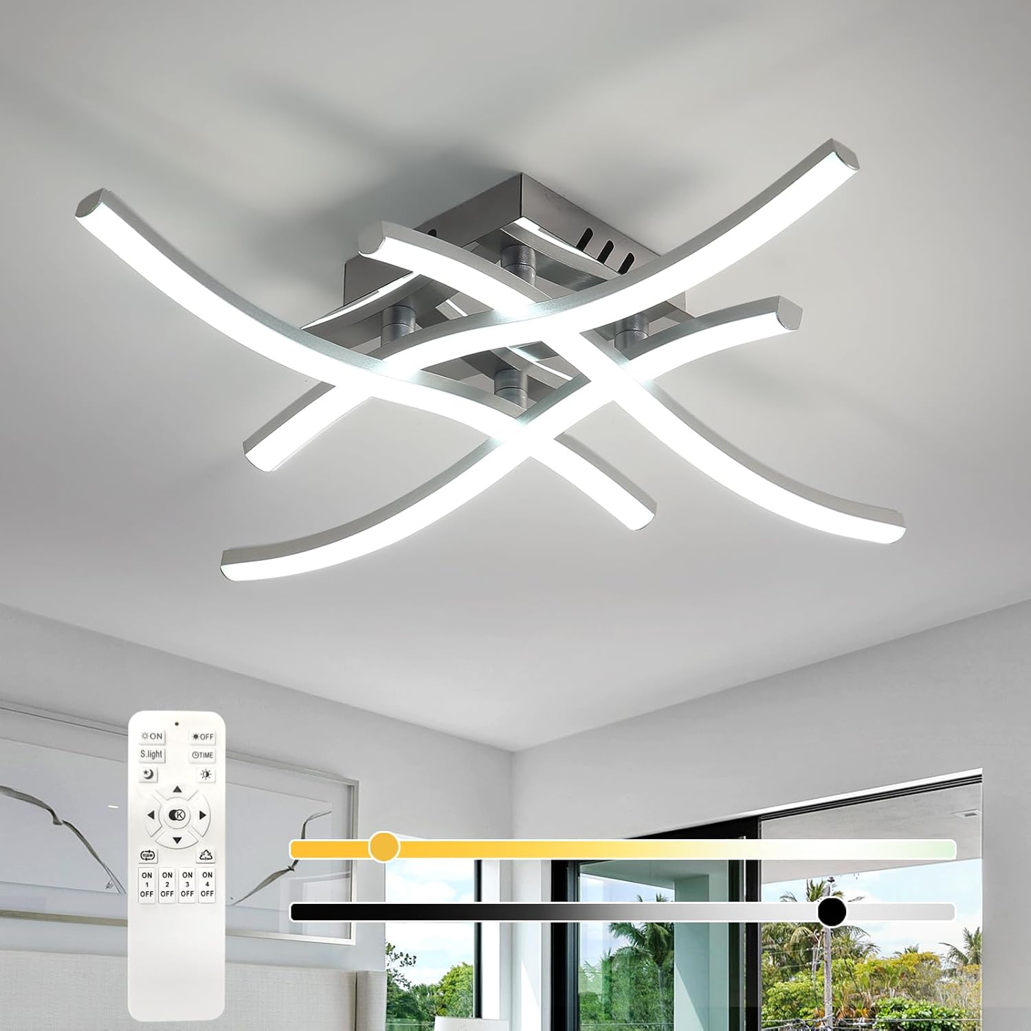 Plafoniera LED Soffitto Dimmerabile con Telecomando 28W - immagine 1