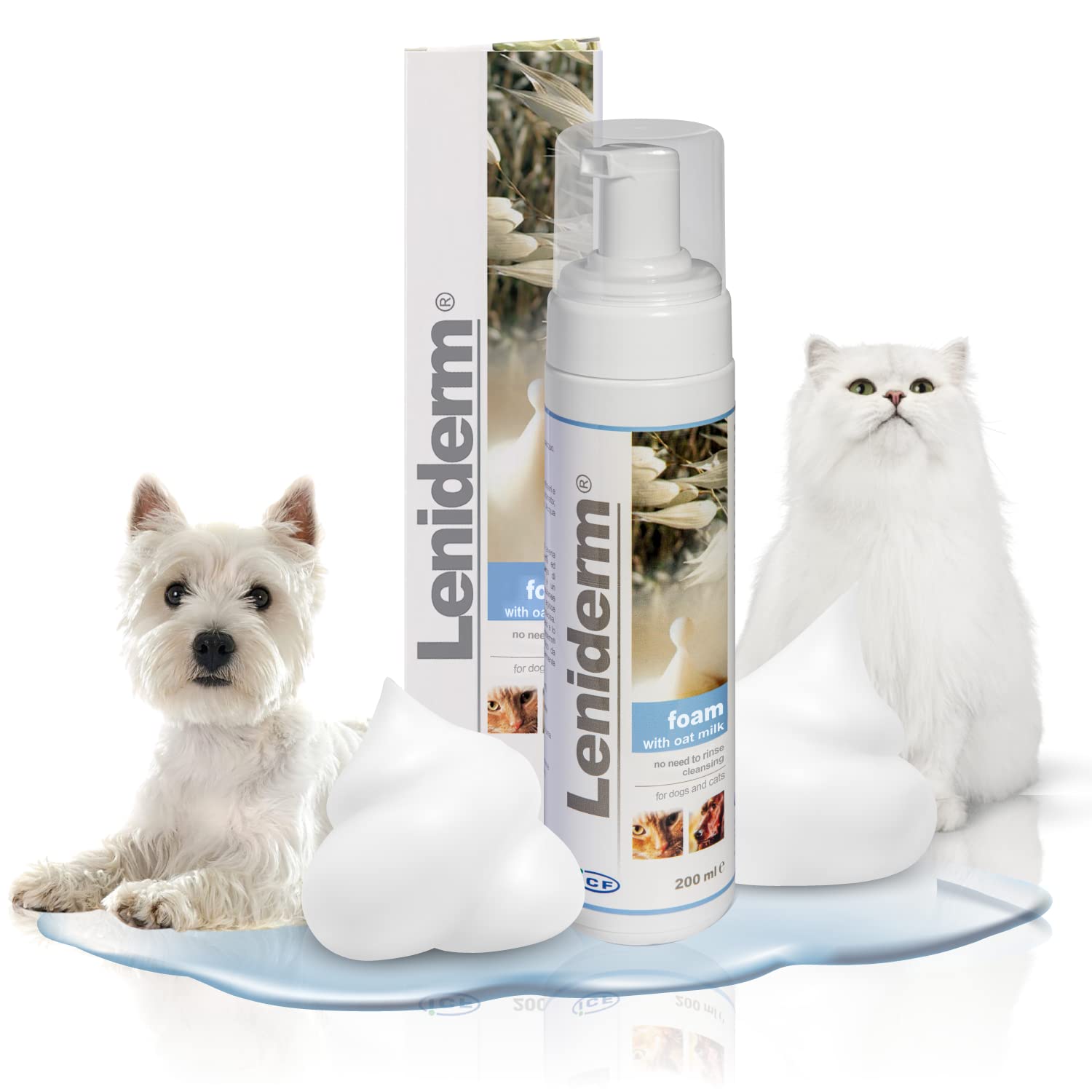 ICF Leniderm Spuma - Schiuma Detergente per Cani e Gatti