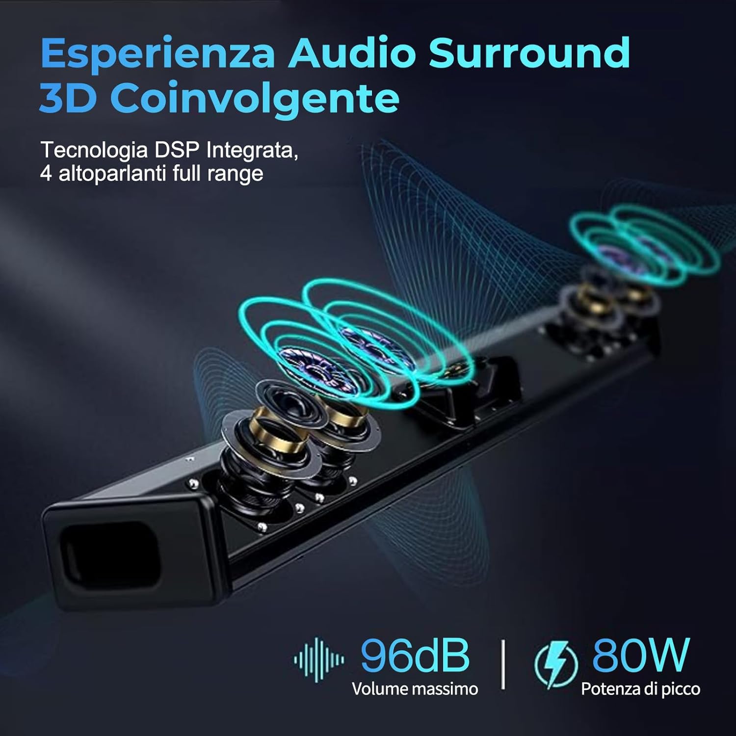 Oxs S3 Soundbar per TV Home Theater Bluetooth 5.0 - immagine 2