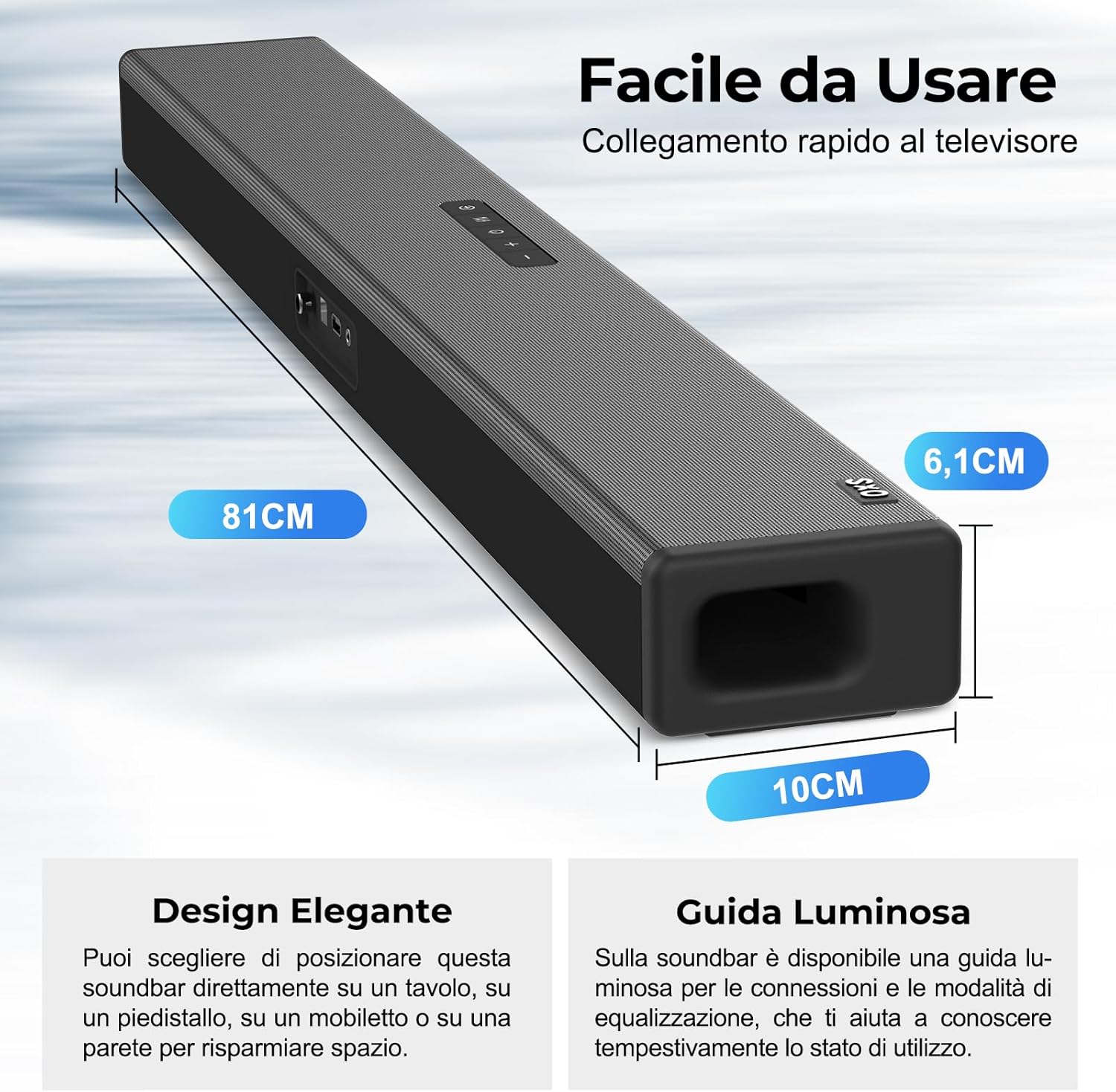 Oxs S3 Soundbar per TV Home Theater Bluetooth 5.0 - immagine 6