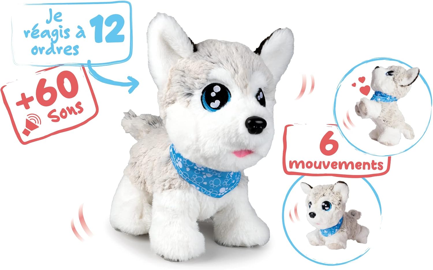 SIMBA ChiChi Love Husky - Peluche Interattivo 30 cm - immagine 2