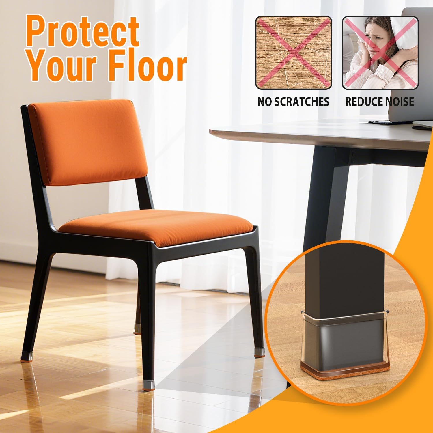 16 Gommini per Sedie Rettangolari Trasparenti - immagine 3