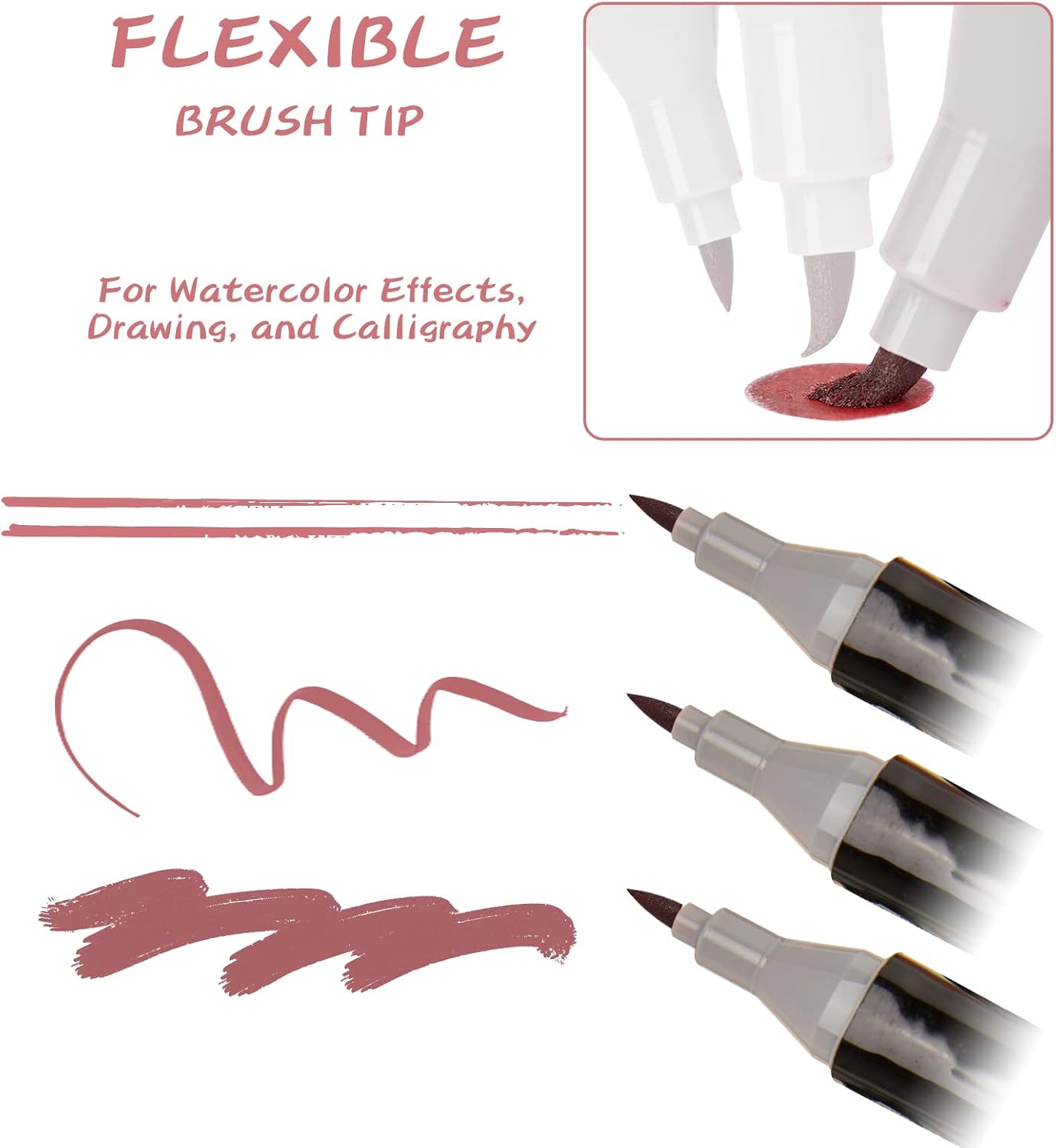 Pennarelli Punta Pennello Marker ad Alcool 121 Colori - immagine 2