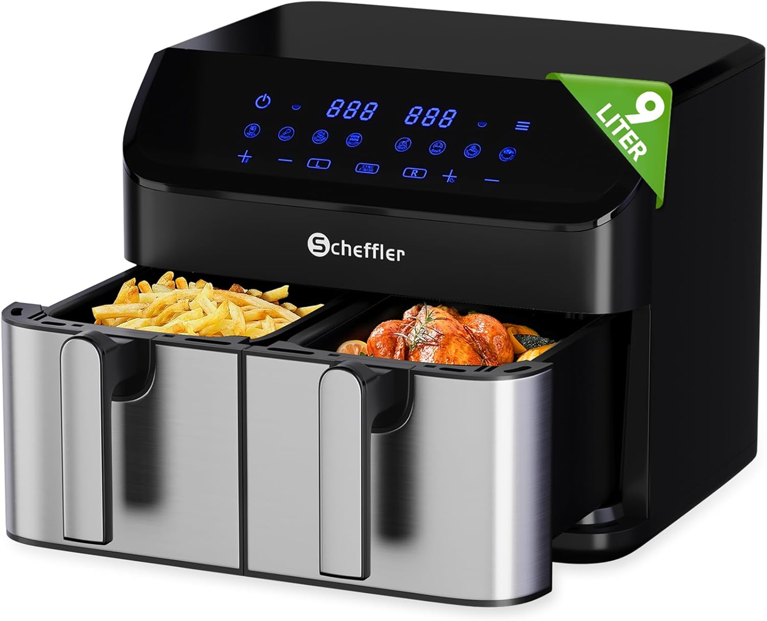 Scheffler Friggitrice ad Aria Calda 9L (2x4.5L) 2000W