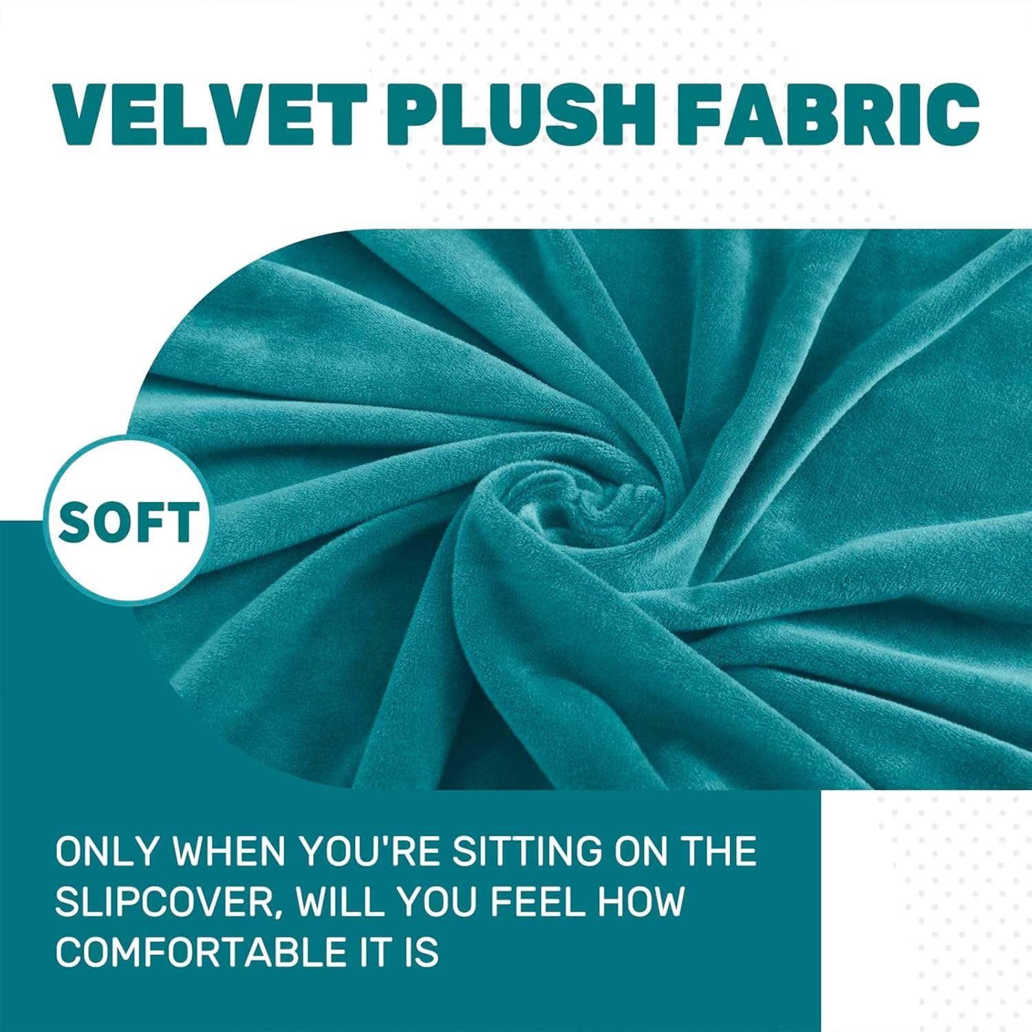 XINEAGE Copridivano 2 Posti in Velluto, Blu Pavone - immagine 4