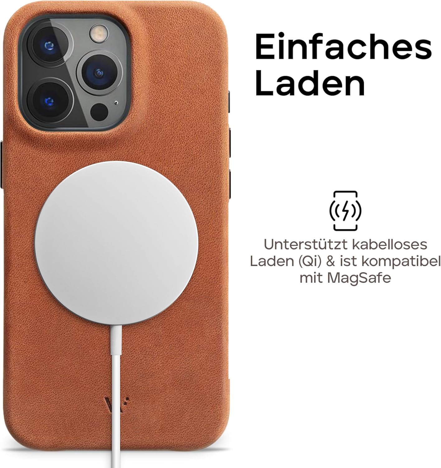 Wiiuka Custodia per iPhone 15 Pro in pelle tedesca, Marrone - immagine 4